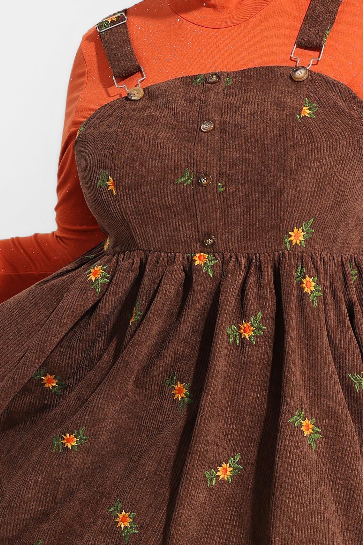 Ritera Adjustable Strap Floral Print Overall Knit Dress