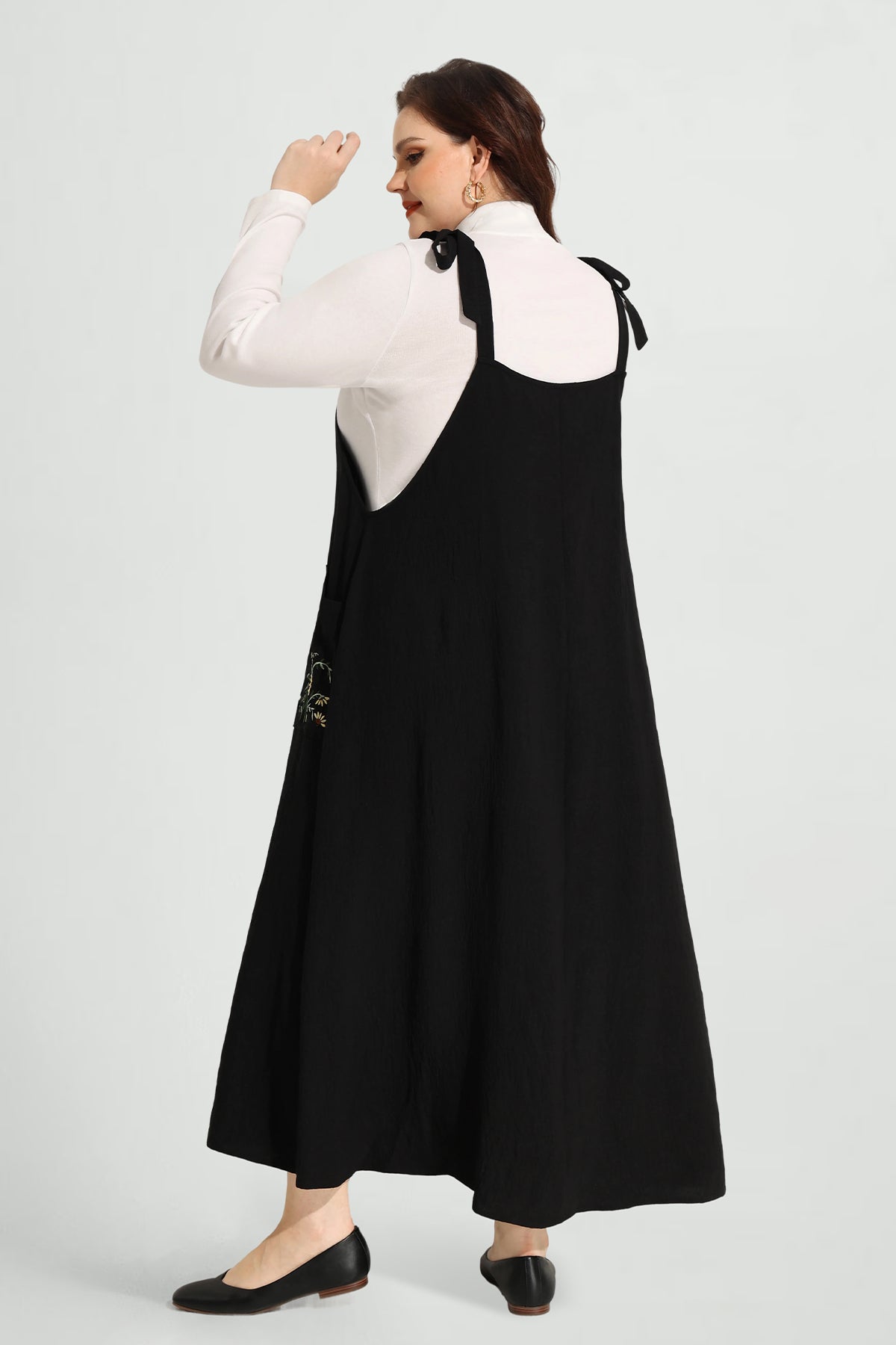 Floral Pocket Maxi Overall Dress with Adjustable Straps