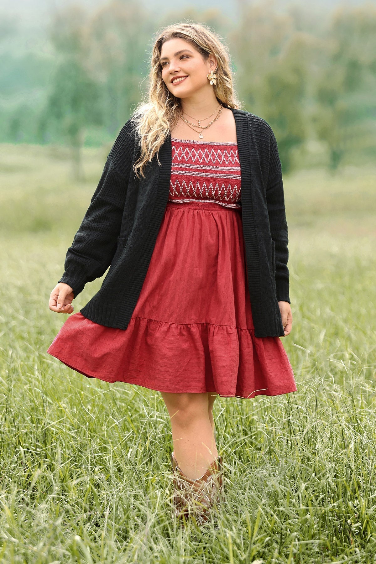 Supersoft Square Neck Shirred A-line Mini Dress