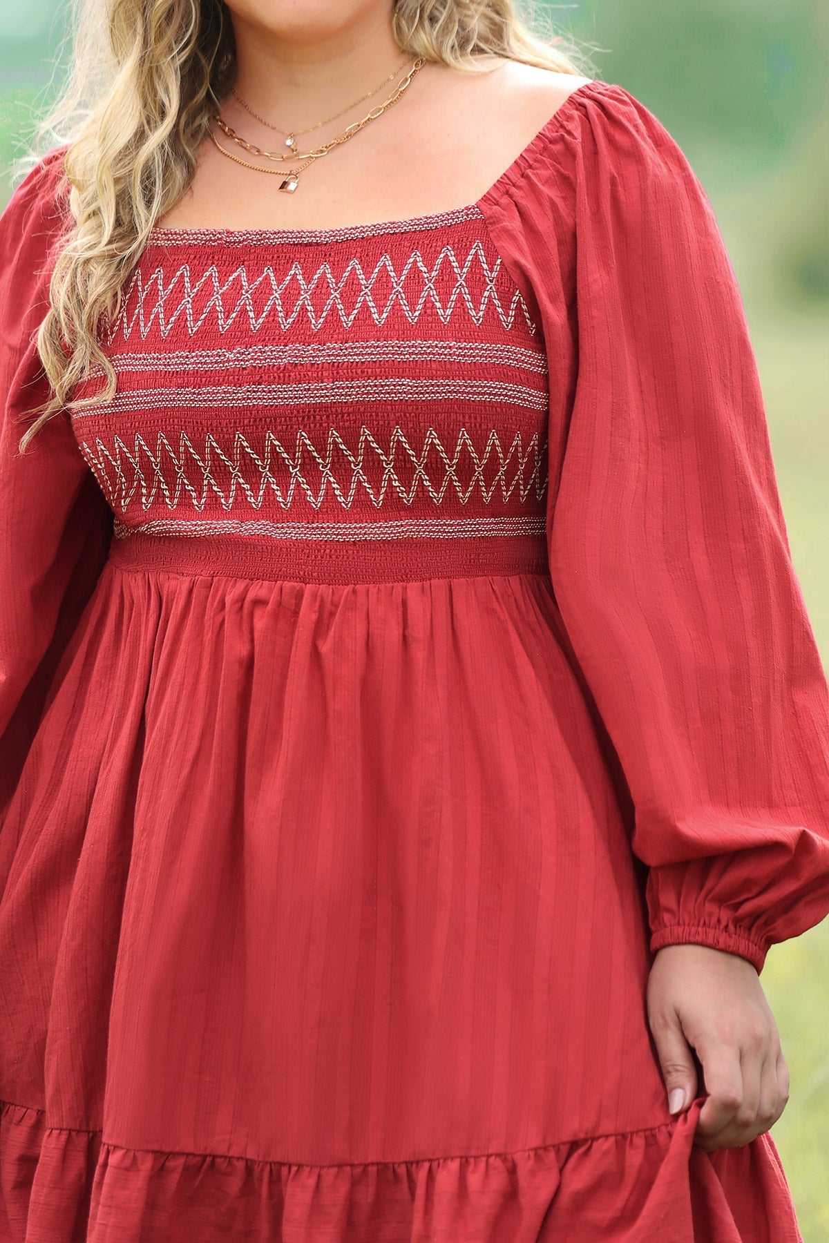 Supersoft Square Neck Shirred A-line Mini Dress