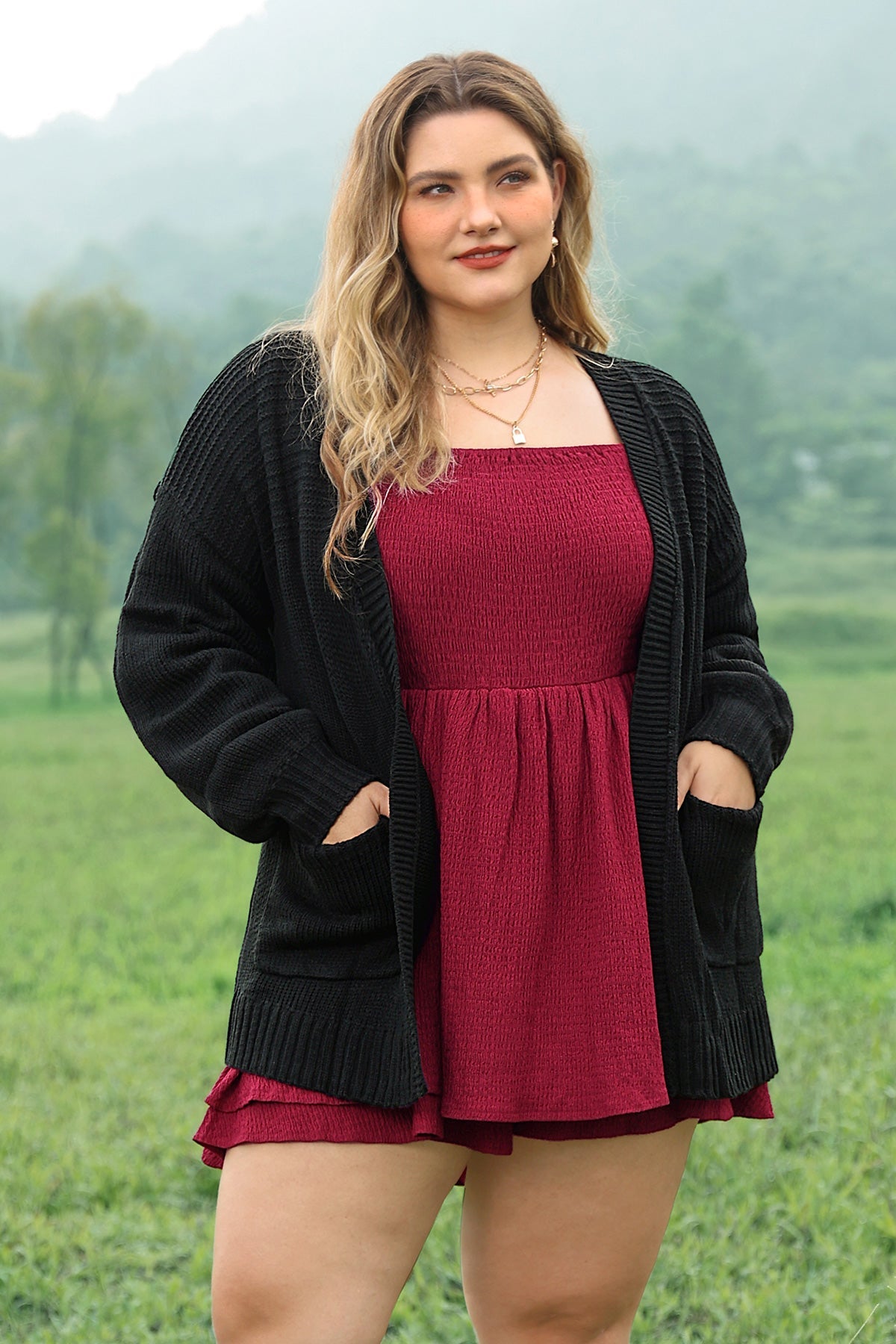 Supersoft Plain Lantern Sleeve Shirred Mini Dress with Shorts