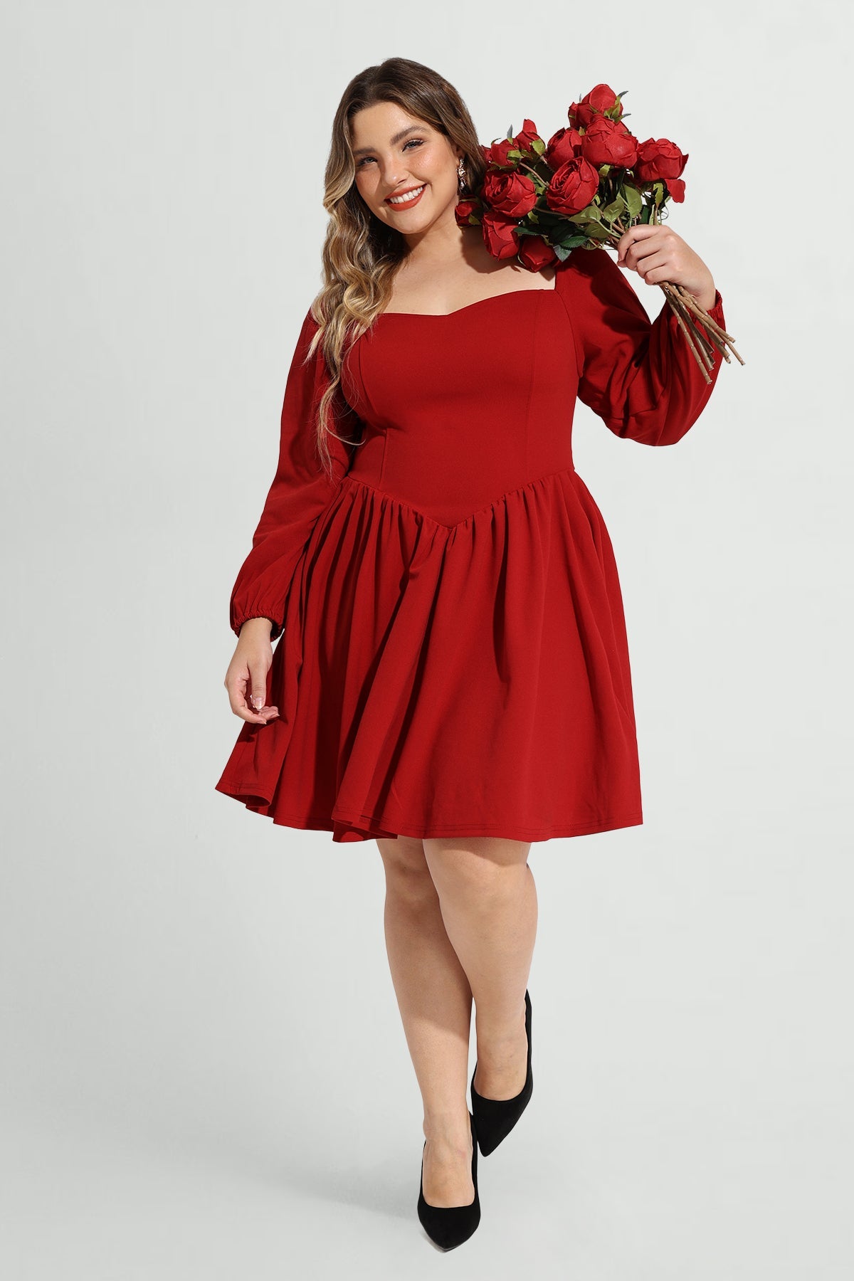 Supersoft Plain Square Neck Tie Back Pockets Mini Dress