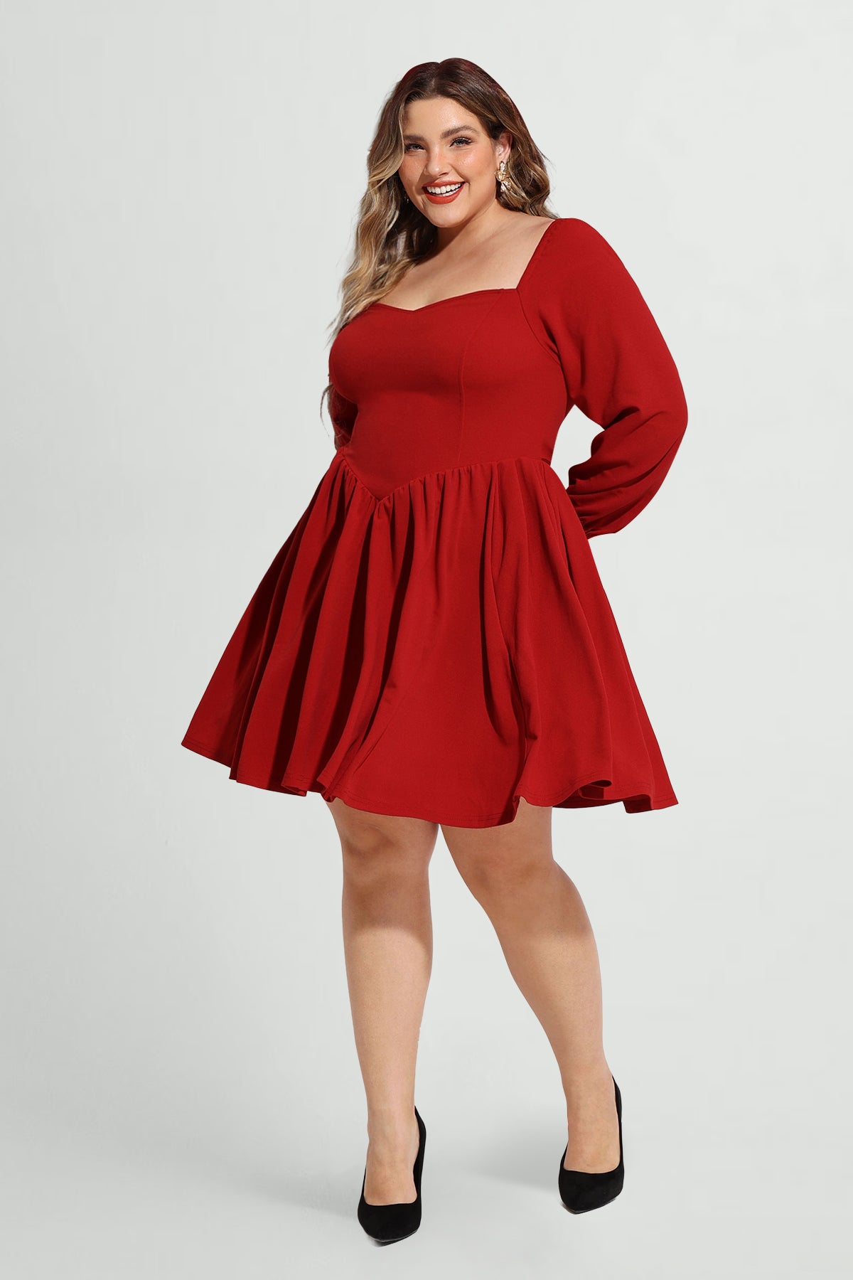 Supersoft Plain Square Neck Tie Back Pockets Mini Dress