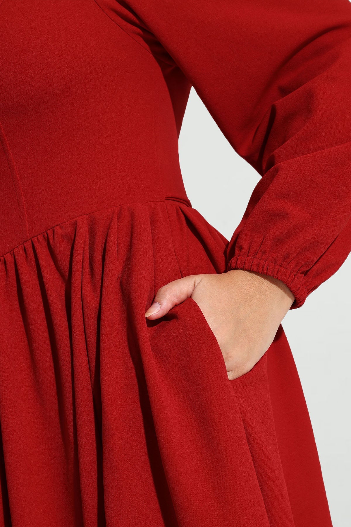 Supersoft Plain Square Neck Tie Back Pockets Mini Dress