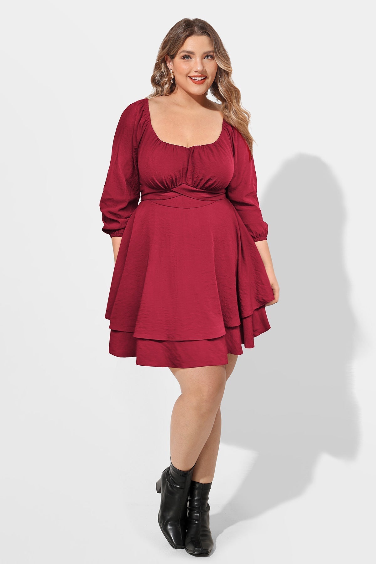 Pockets Back Bow Elasticated Waist A-lined Mini Dress