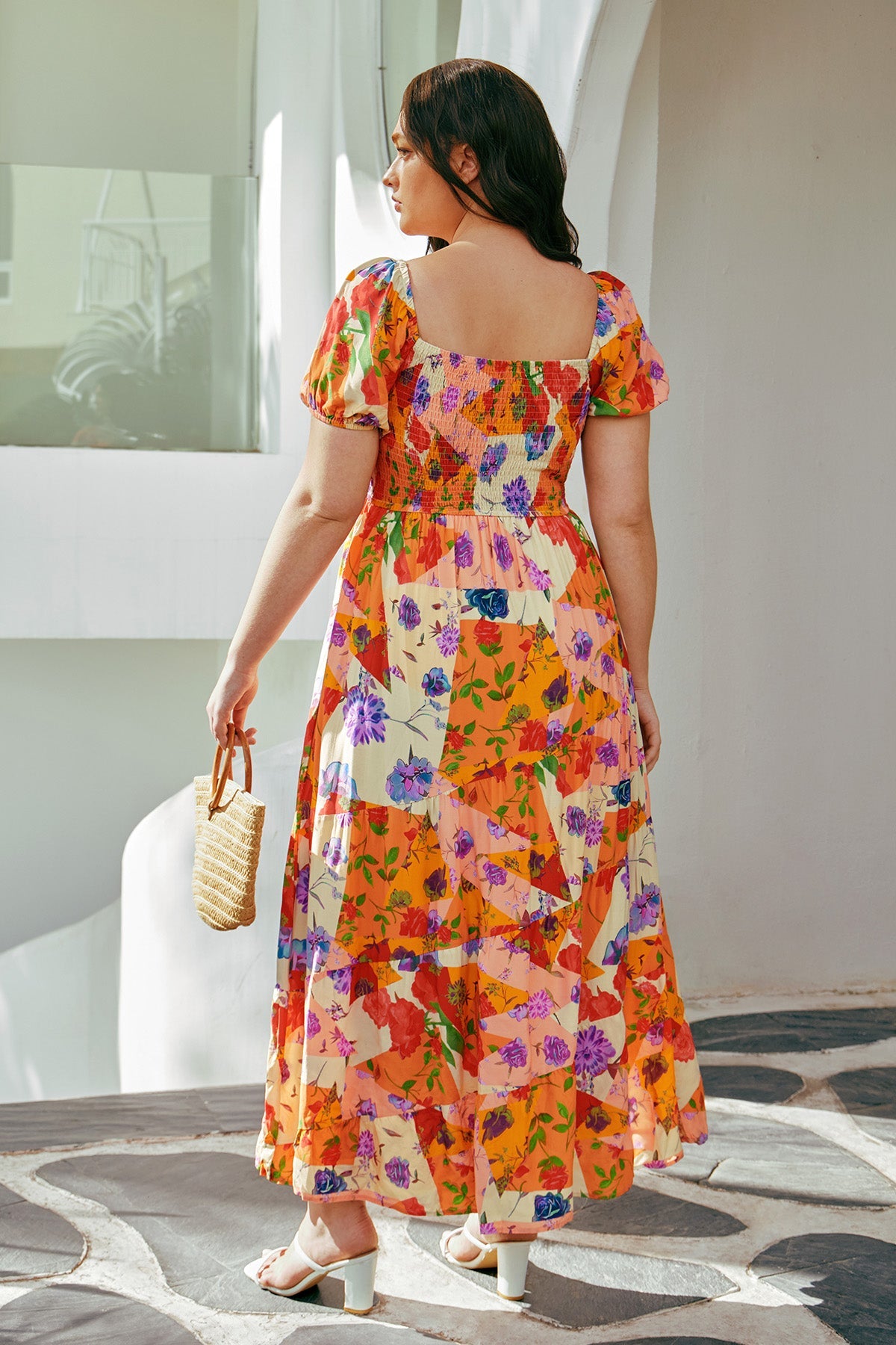 Ritera Pockets Patchwork Floral Tiered Summer Dress