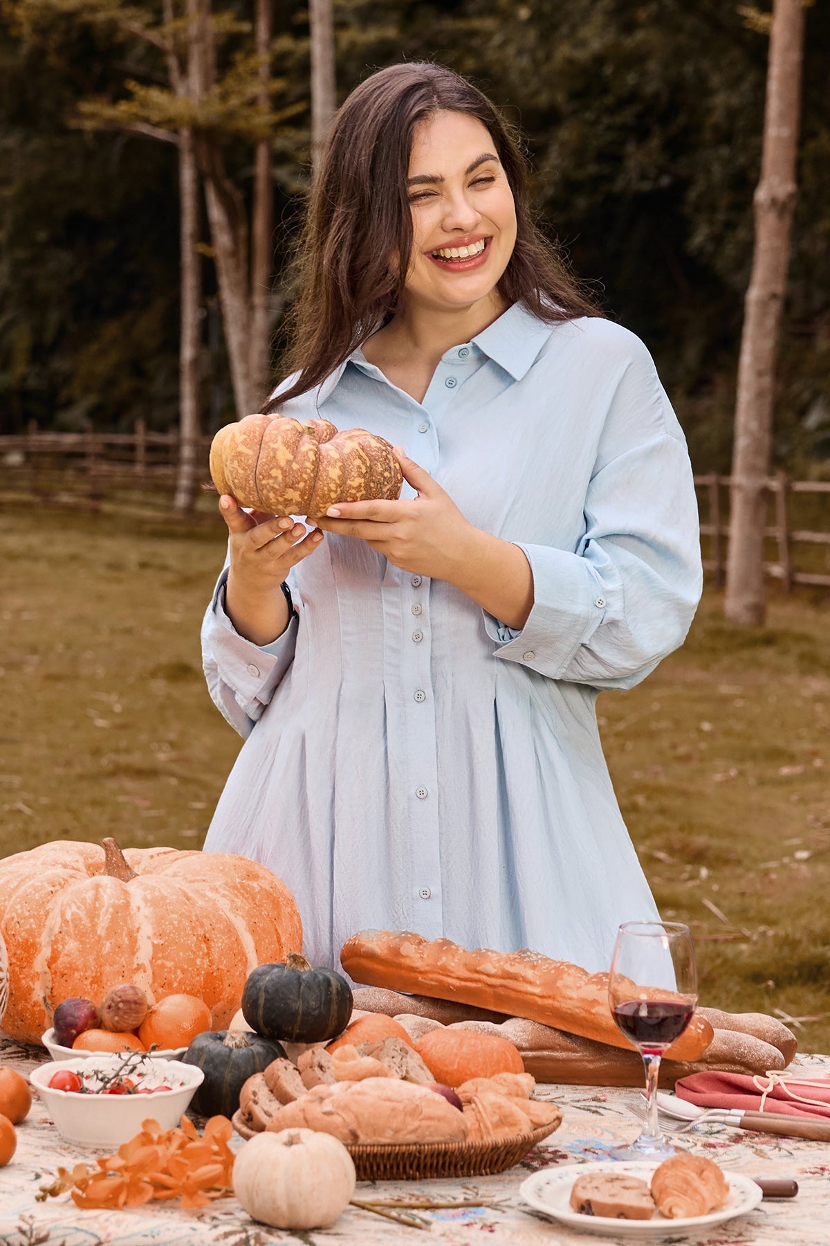 Ritera Pockets Elegant Floral Boho Embroidered Midi Shirt Dress