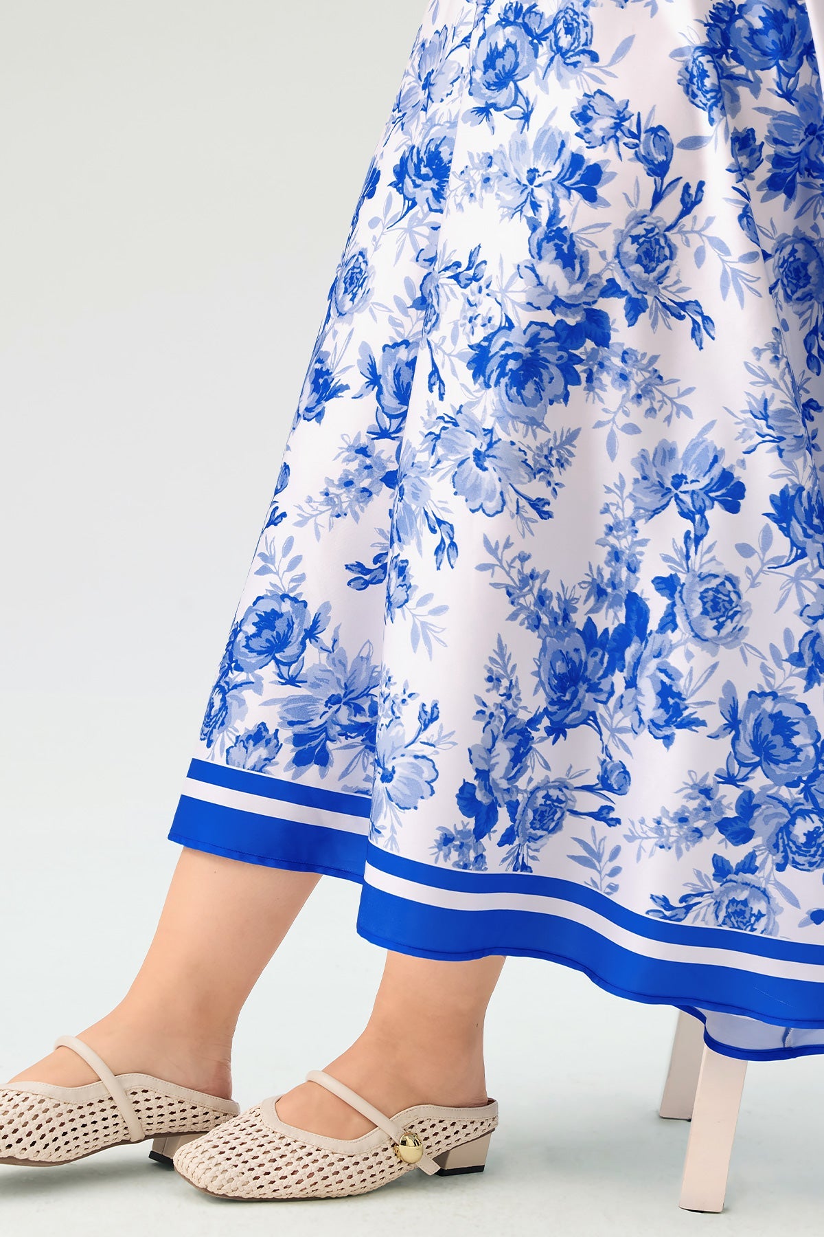 Floral Print Shirt Collar Long Sleeve Maxi Dress