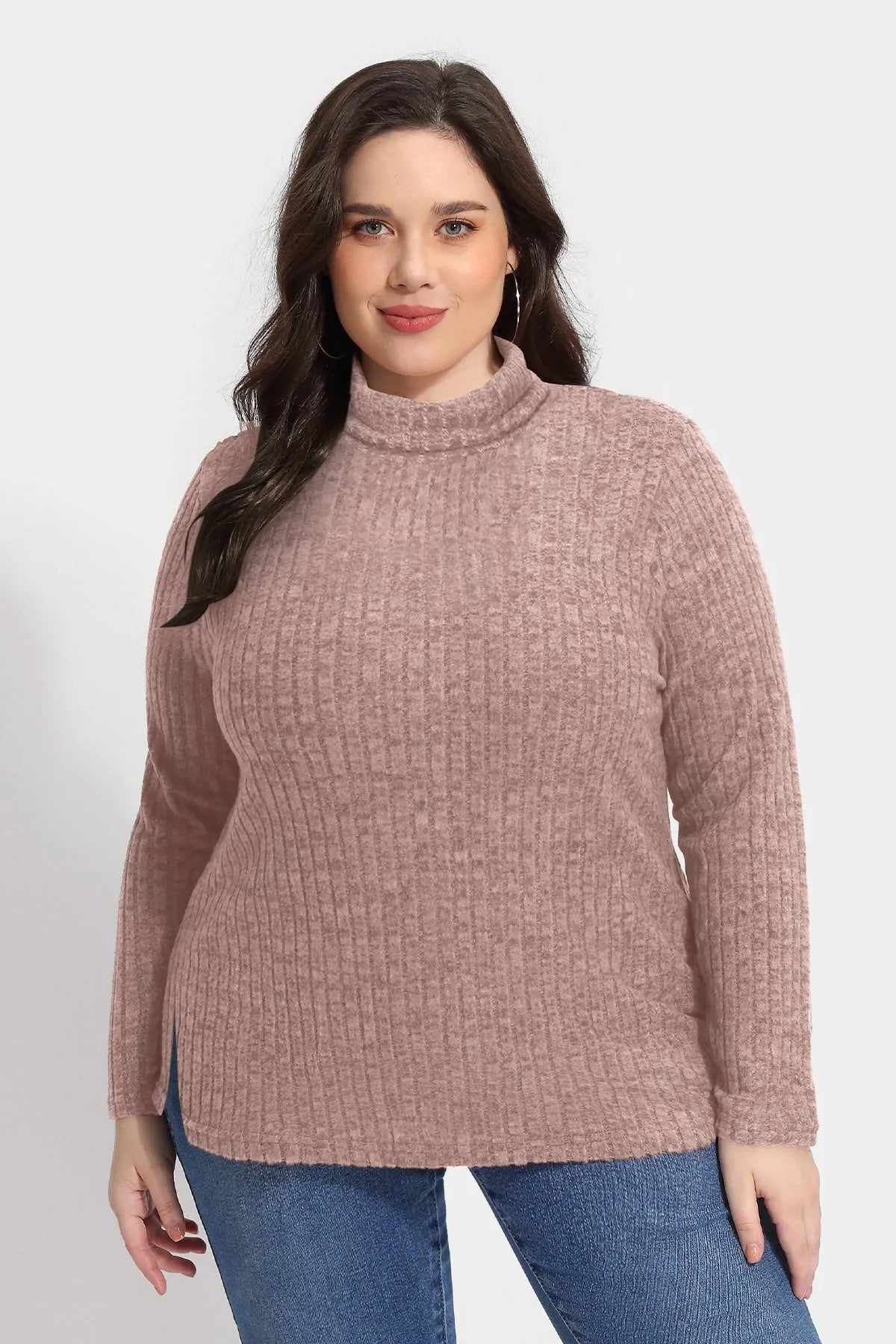 Supersoft Solid Long Sleeve Turtleneck Knit Sweater
