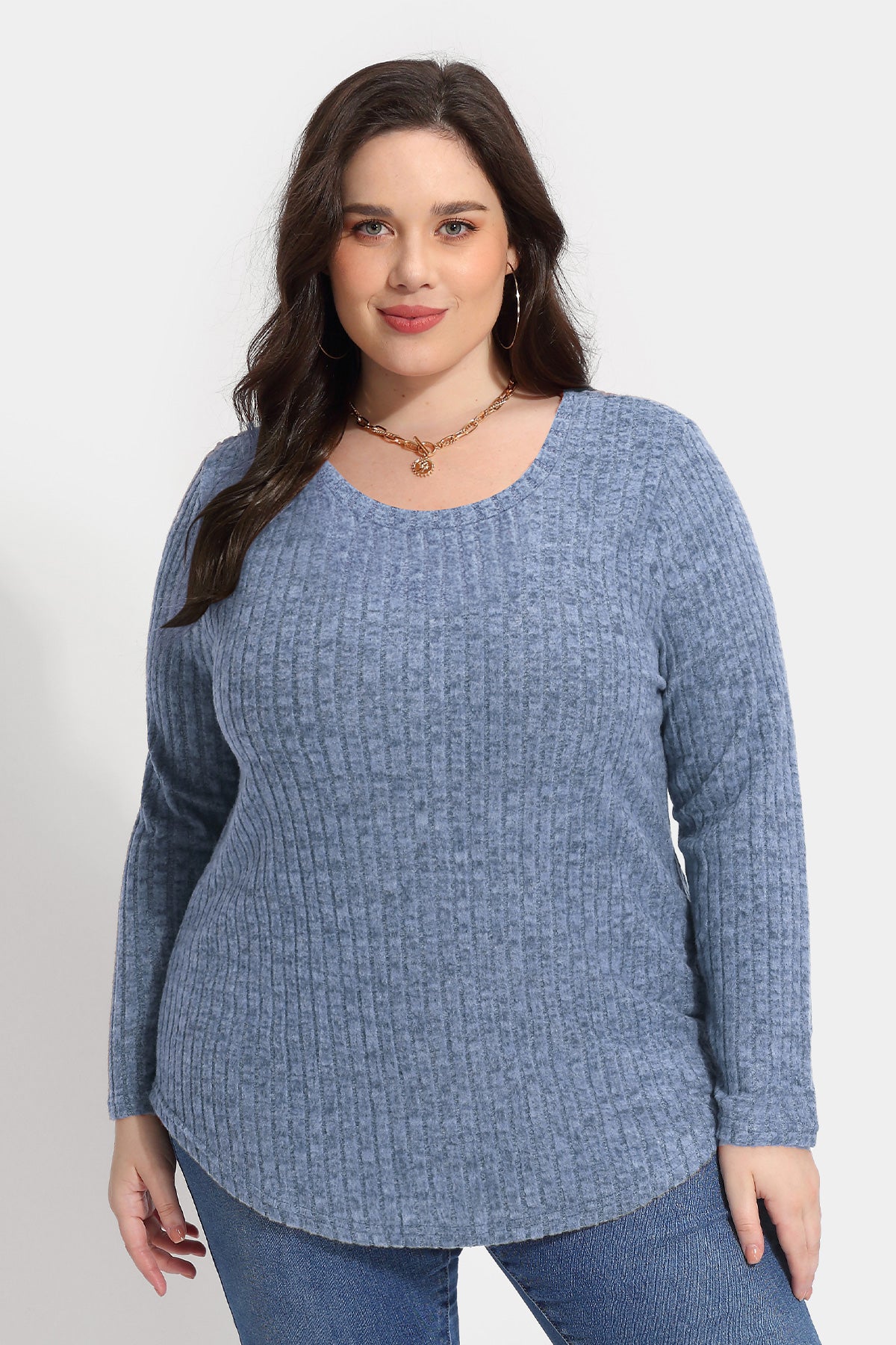 Ritera Texture Crewneck Velvet Basic T-Shirt