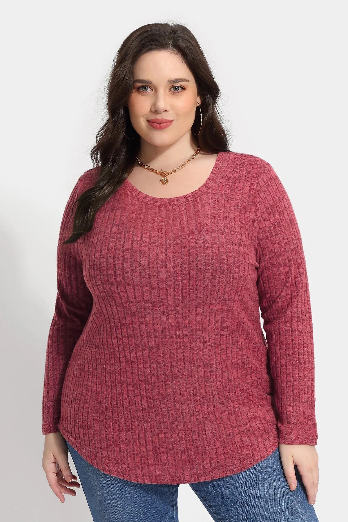 Ritera Texture Crewneck Velvet Basic T-Shirt