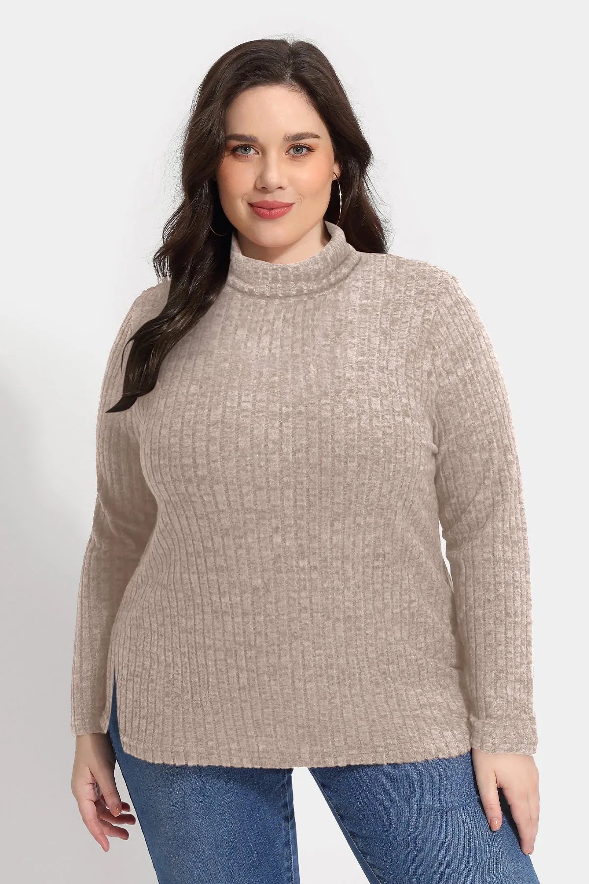 Supersoft Solid Long Sleeve Turtleneck Knit Sweater