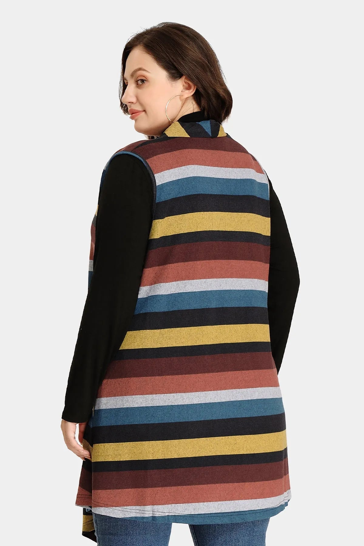 Ritera Draped Open Front Vest Sleeveless Waterfall Cardigan