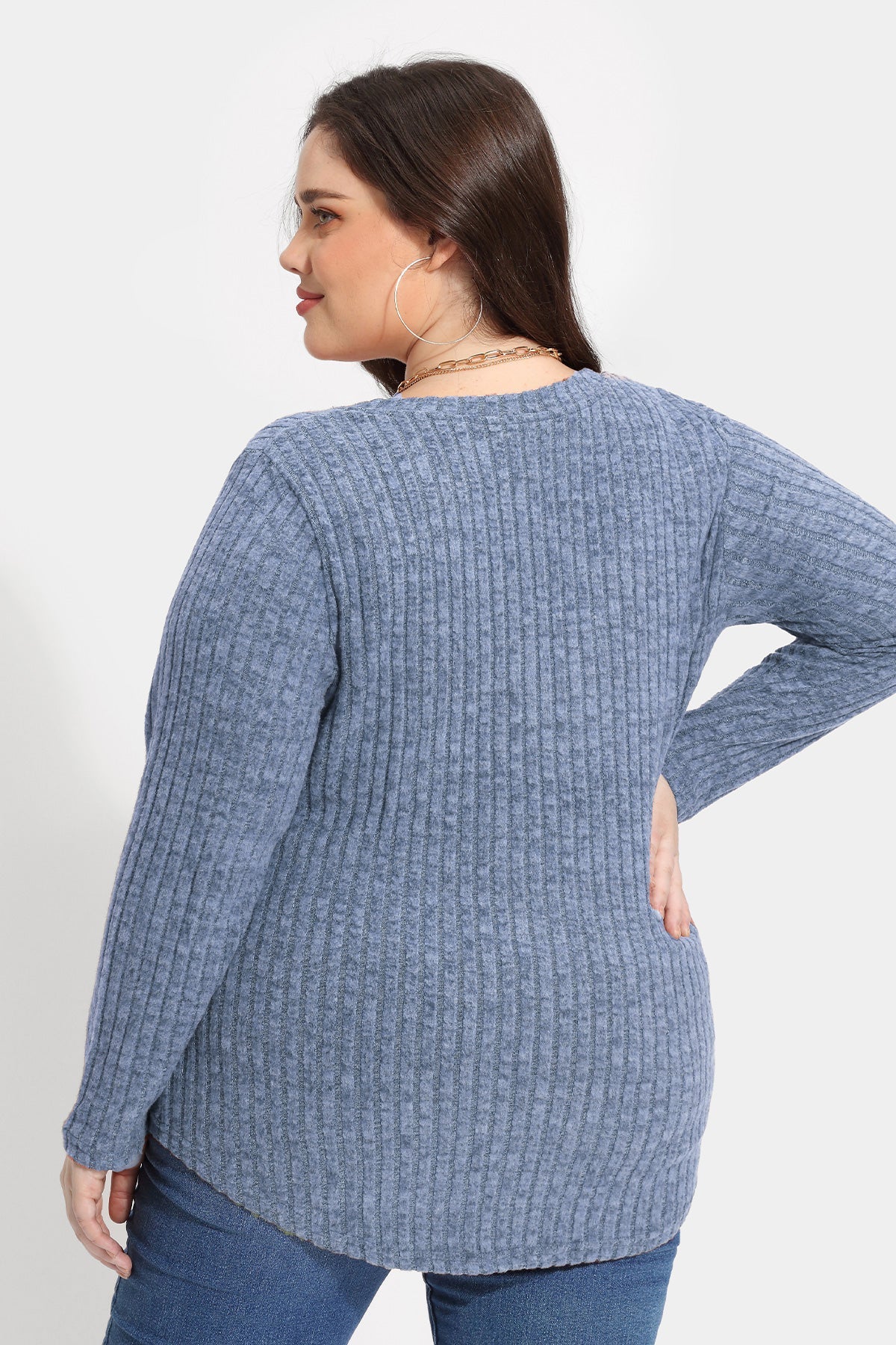 Ritera Texture Crewneck Velvet Basic T-Shirt