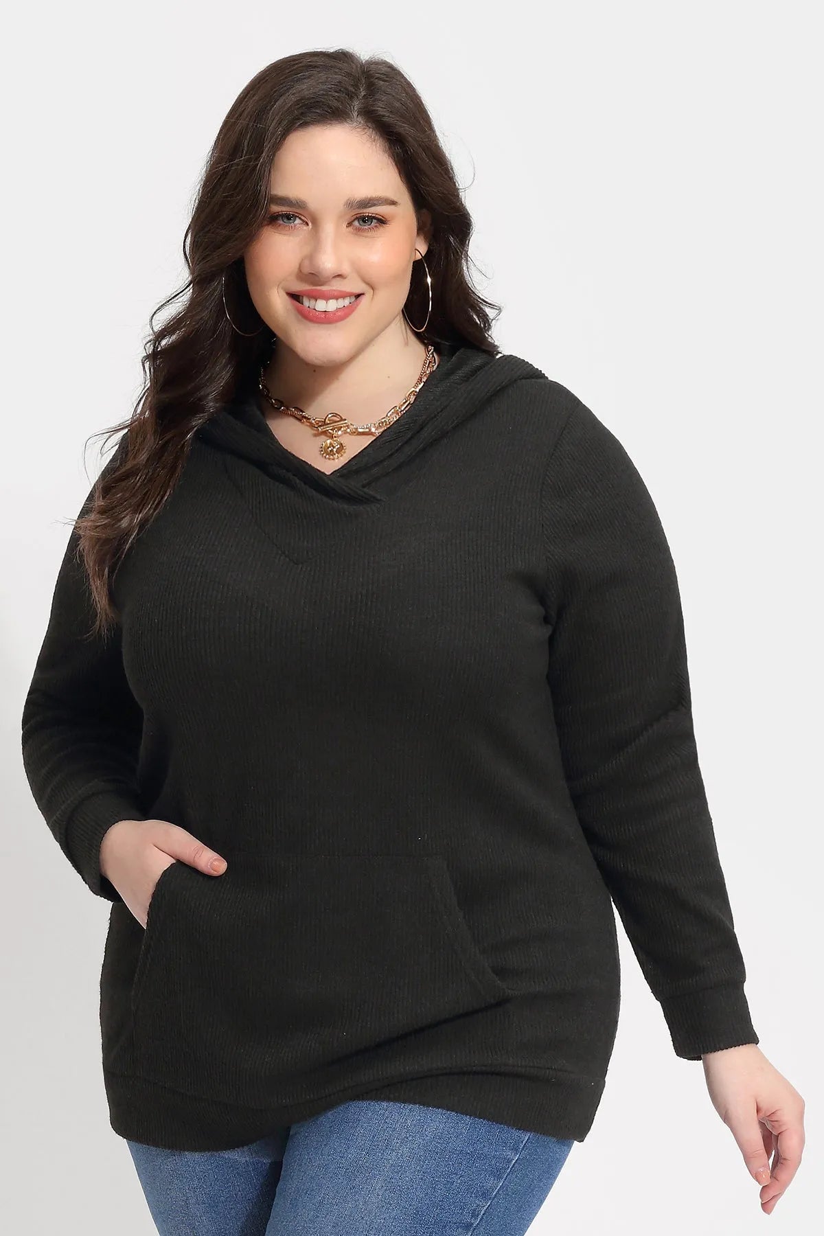 Solid Pockets Supersoft Sweatshirt Hoodie