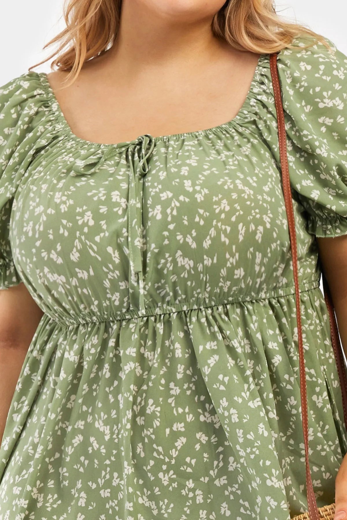 Polka Dot Square Neck Ditsy Milkmaid Dress