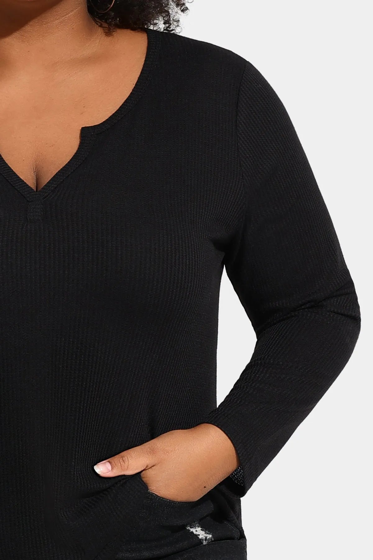 Ritera Supersoft Notched V Neck Long Sleeve T-Shirt
