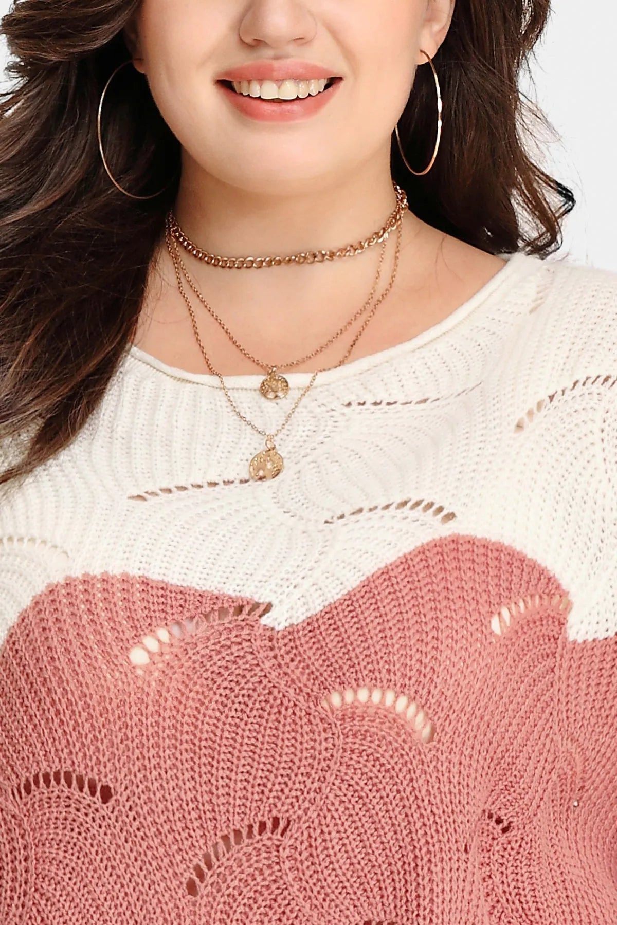 Ritera Solid Hollow Out Batwing Cashmere Knit Sweater