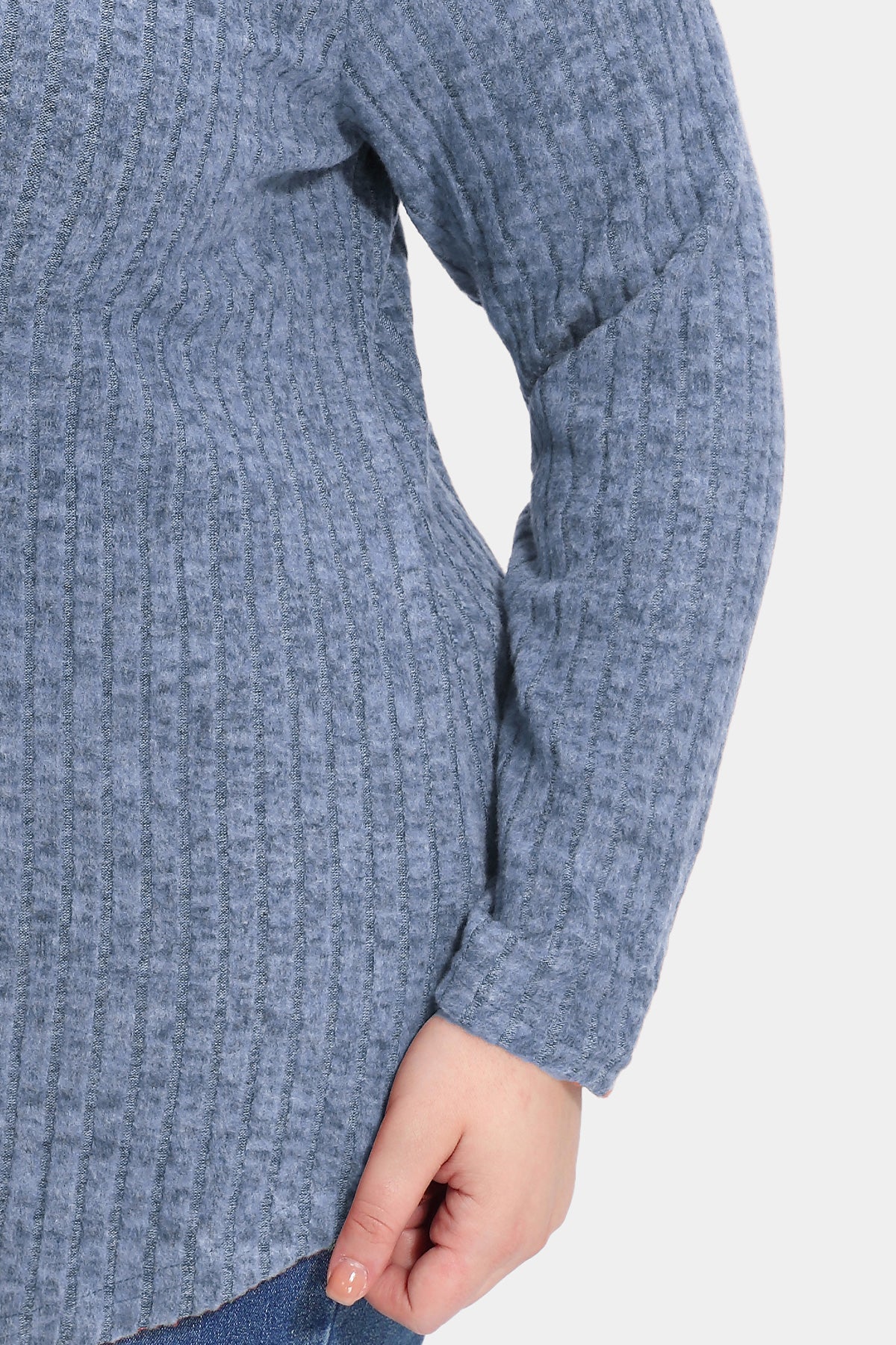 Ritera Texture Crewneck Velvet Basic T-Shirt