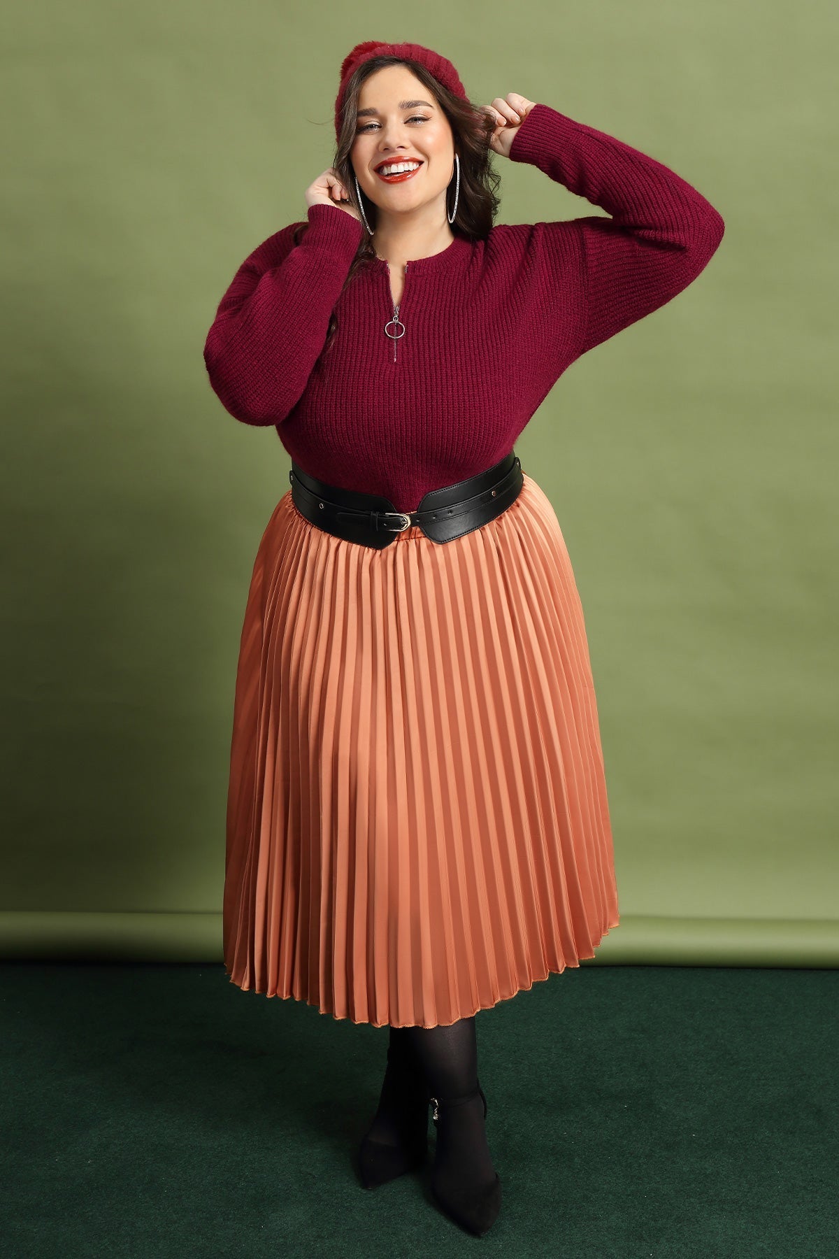 Solid Zipper Up Sweater