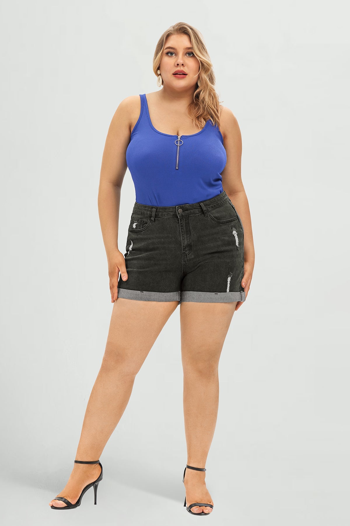 Super Soft Corset Mid Rise Short Jeans