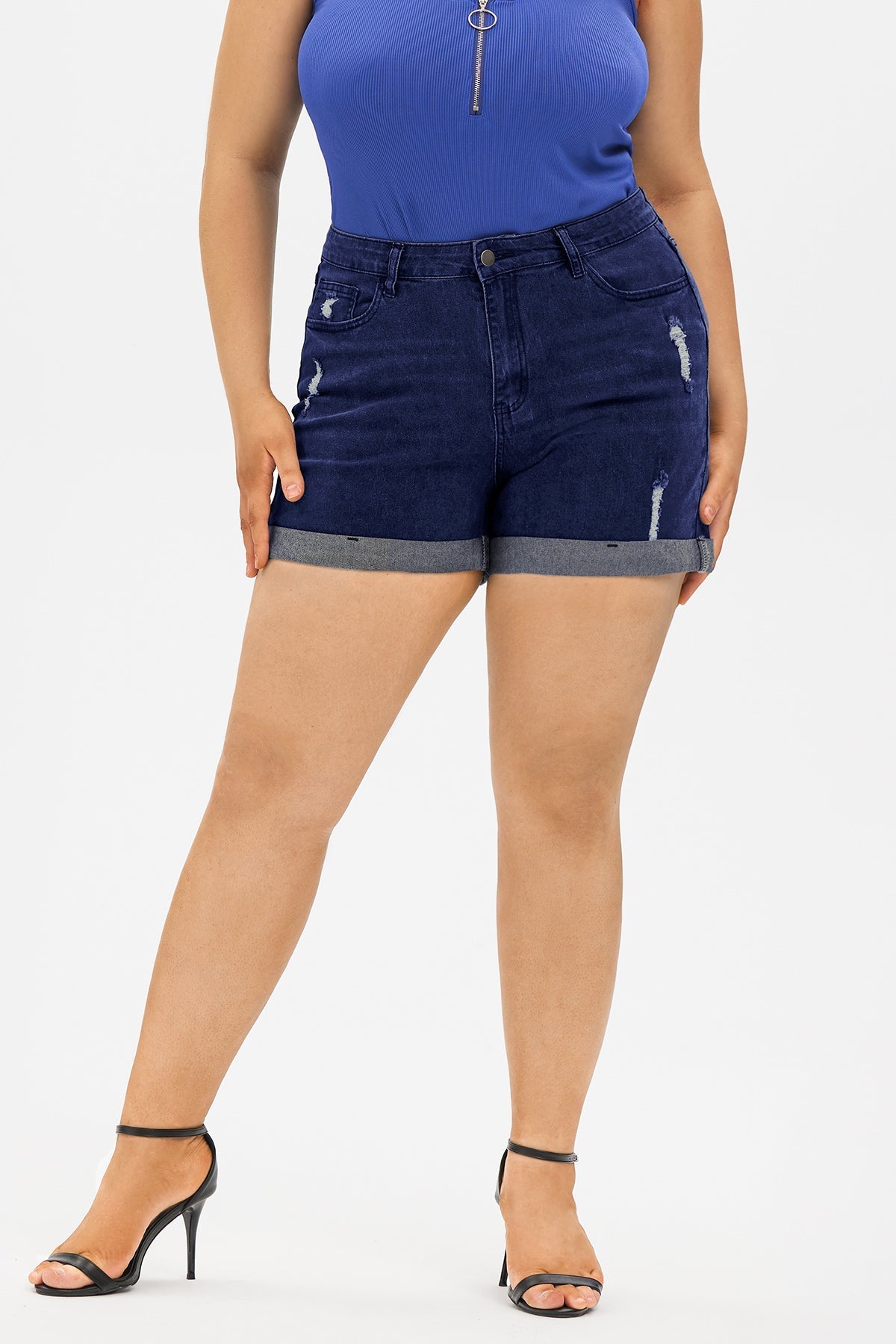 Super Soft Corset Mid Rise Short Jeans