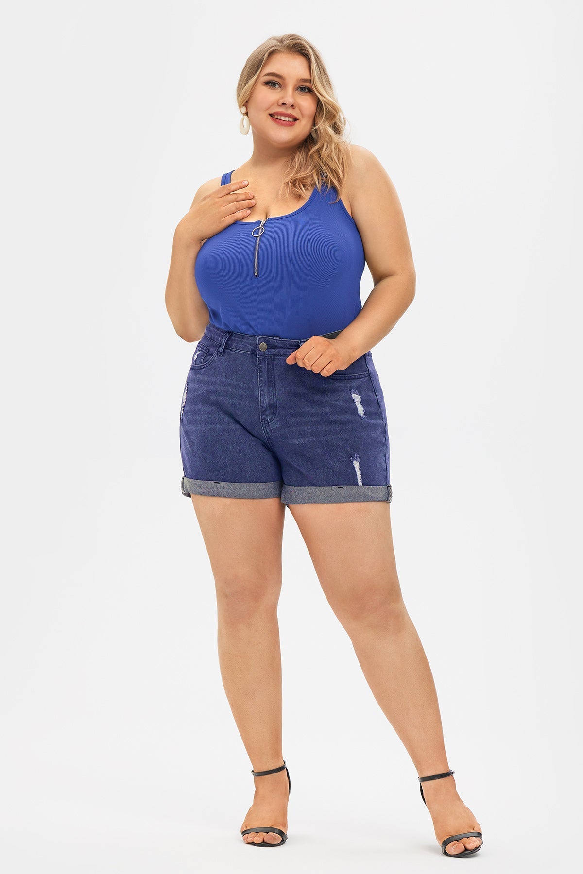 Super Soft Corset Mid Rise Short Jeans