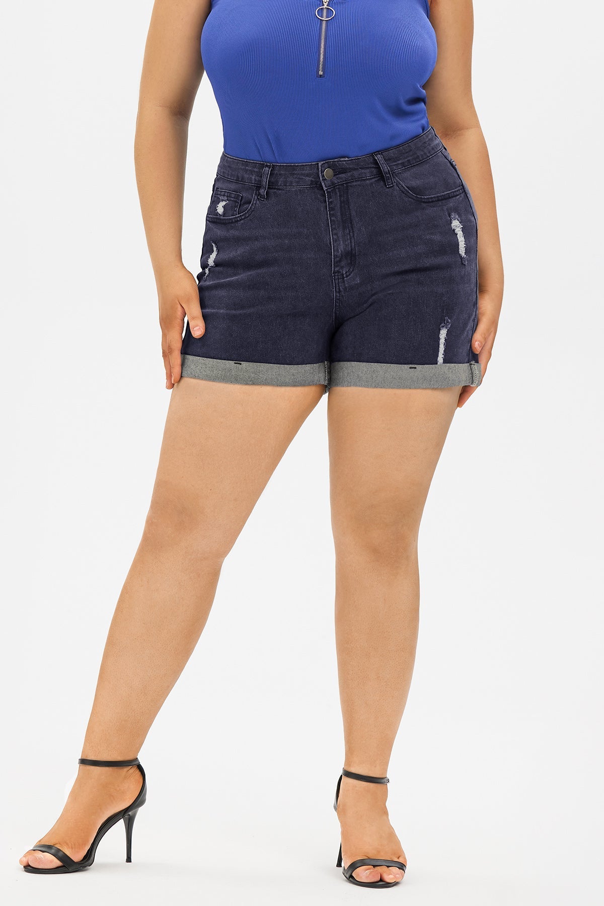 Super Soft Corset Mid Rise Short Jeans