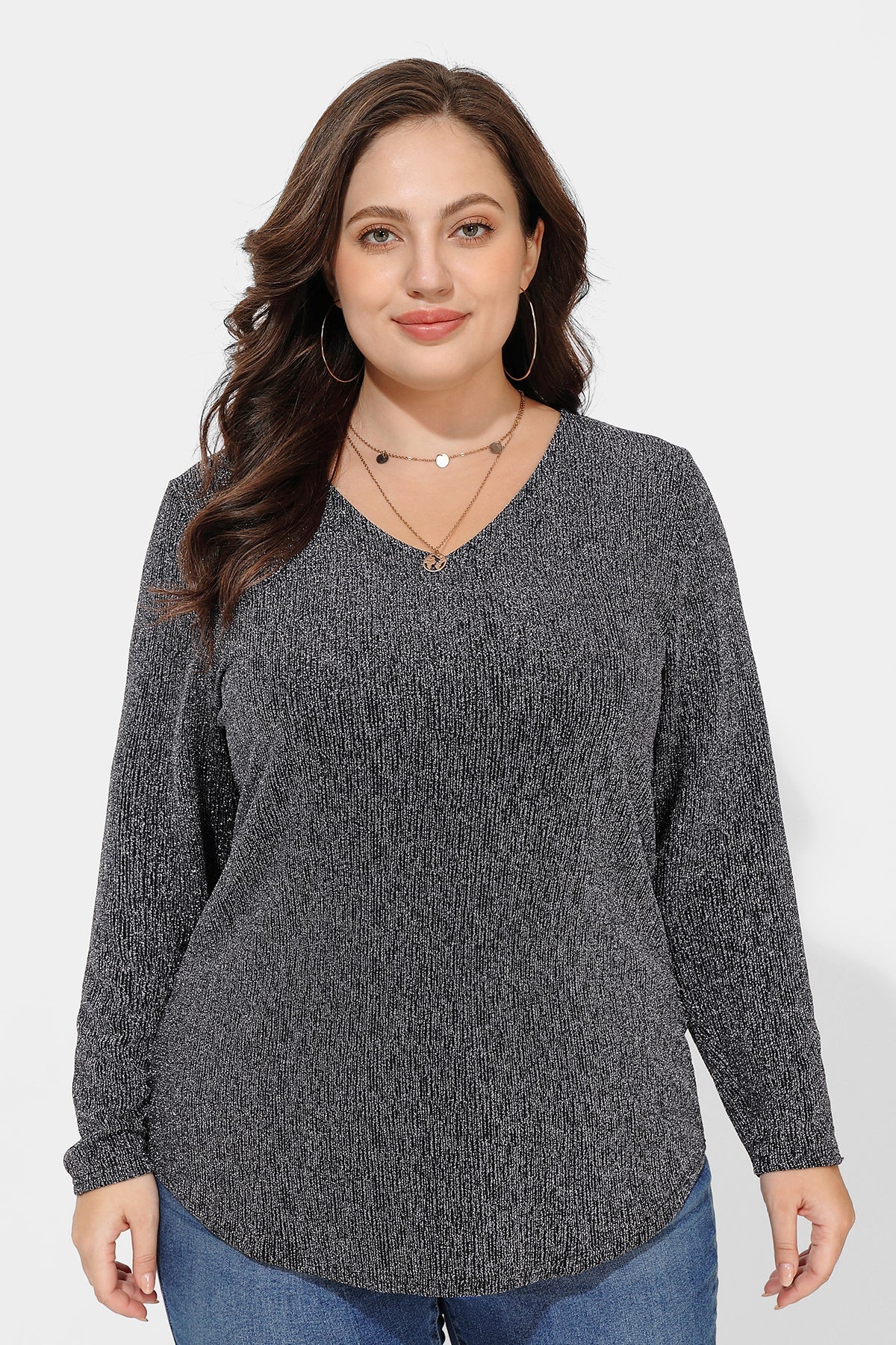 Ritera Texture V Neck Long Sleeve T-Shirt