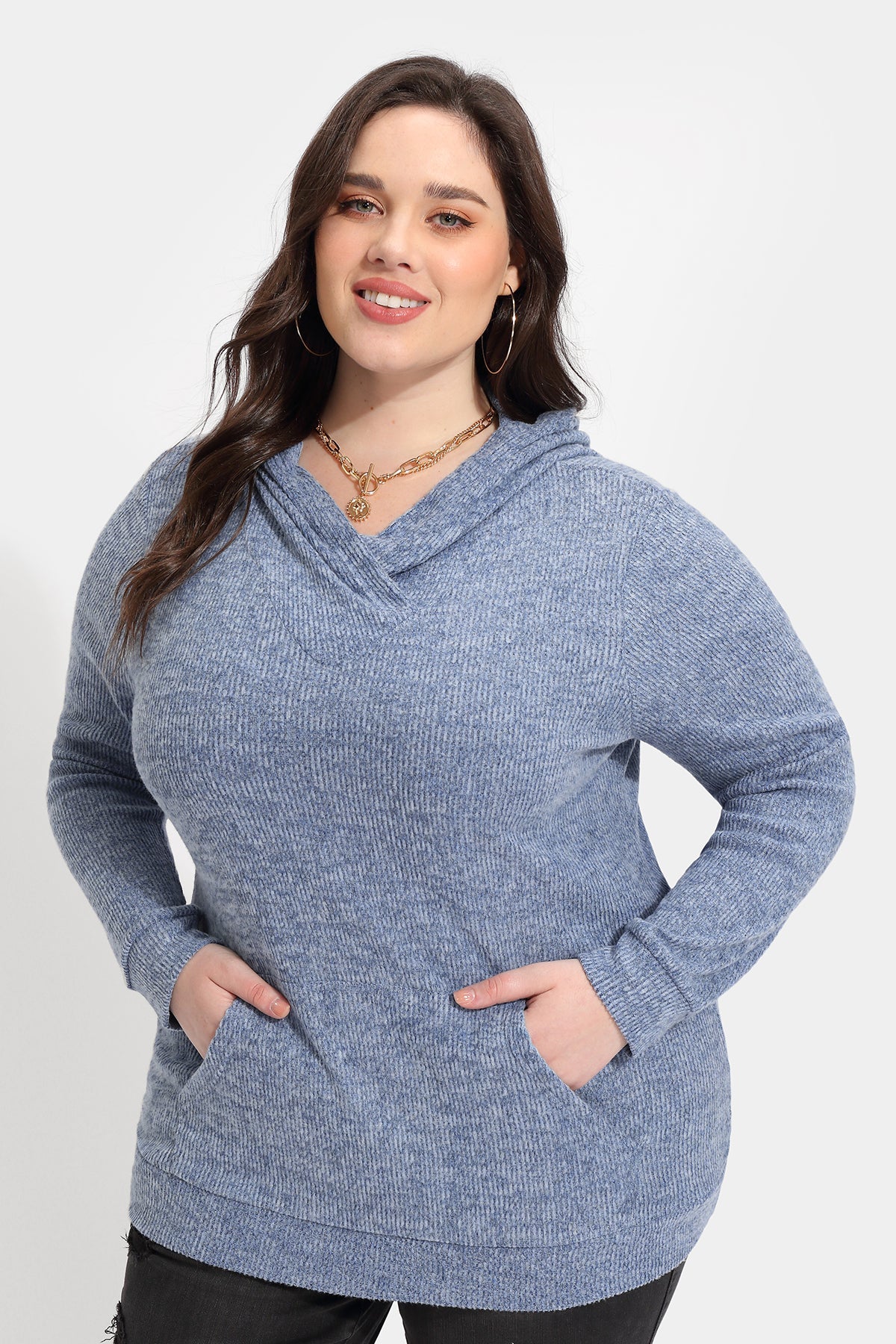 Solid Pockets Supersoft Sweatshirt Hoodie