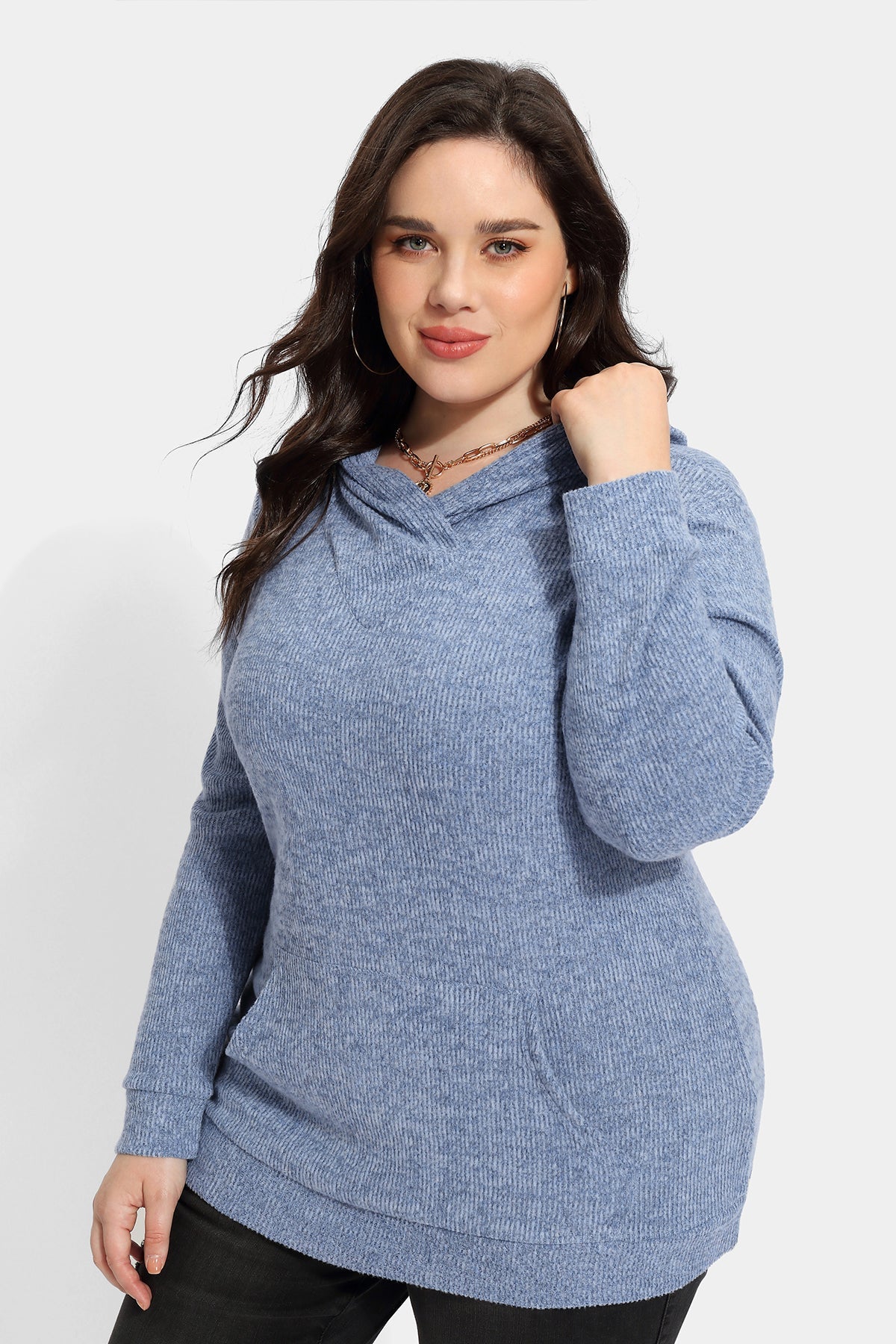 Solid Pockets Supersoft Sweatshirt Hoodie