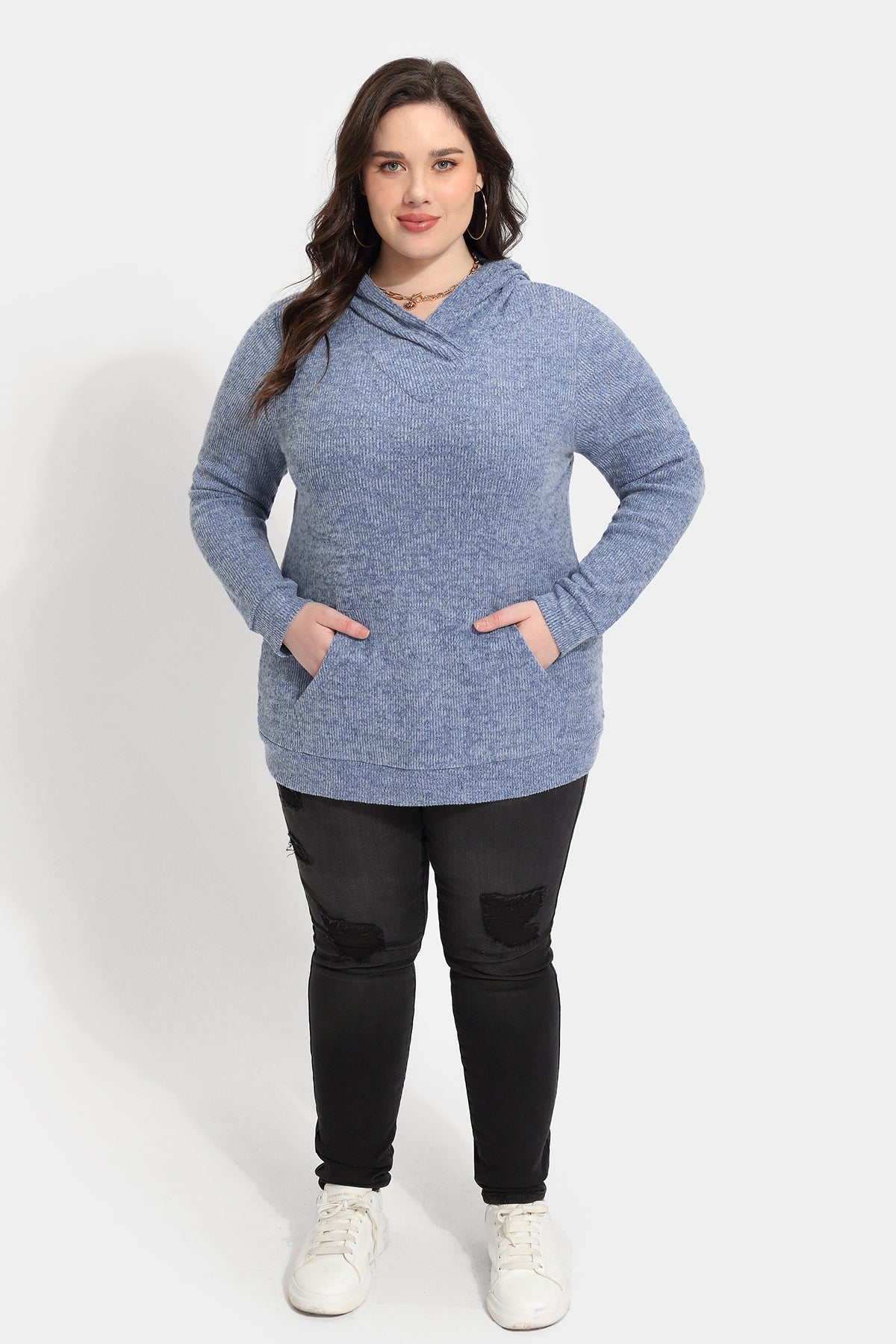 Solid Pockets Supersoft Sweatshirt Hoodie