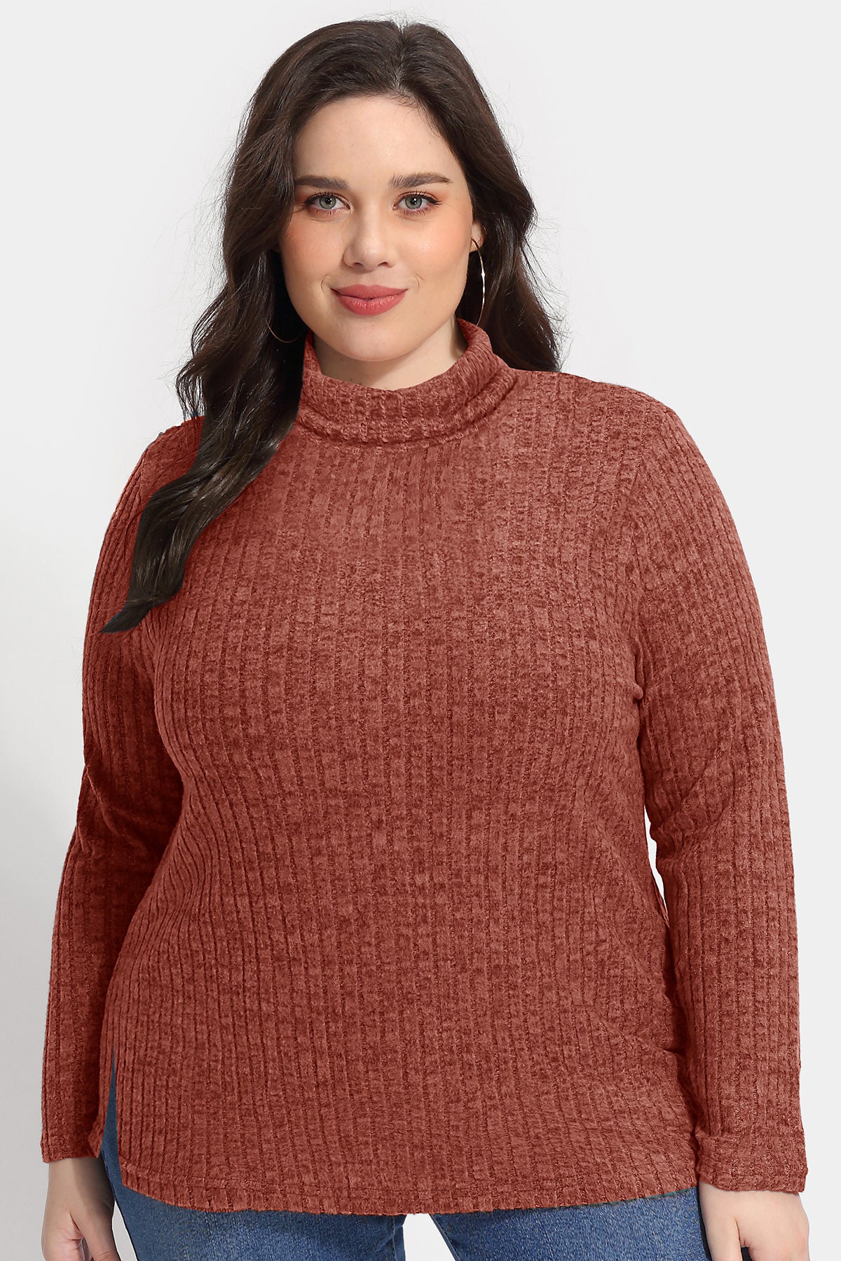 Supersoft Solid Long Sleeve Turtleneck Knit Sweater