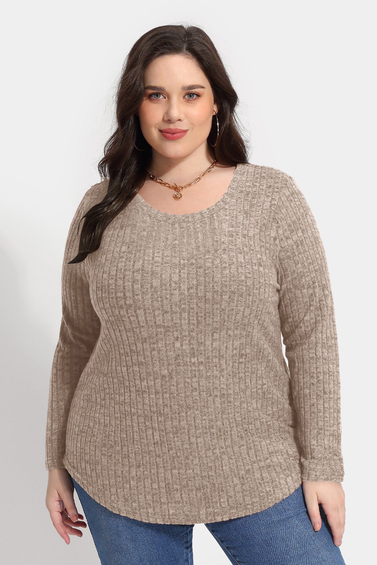 Ritera Texture Crewneck Velvet Basic T-Shirt