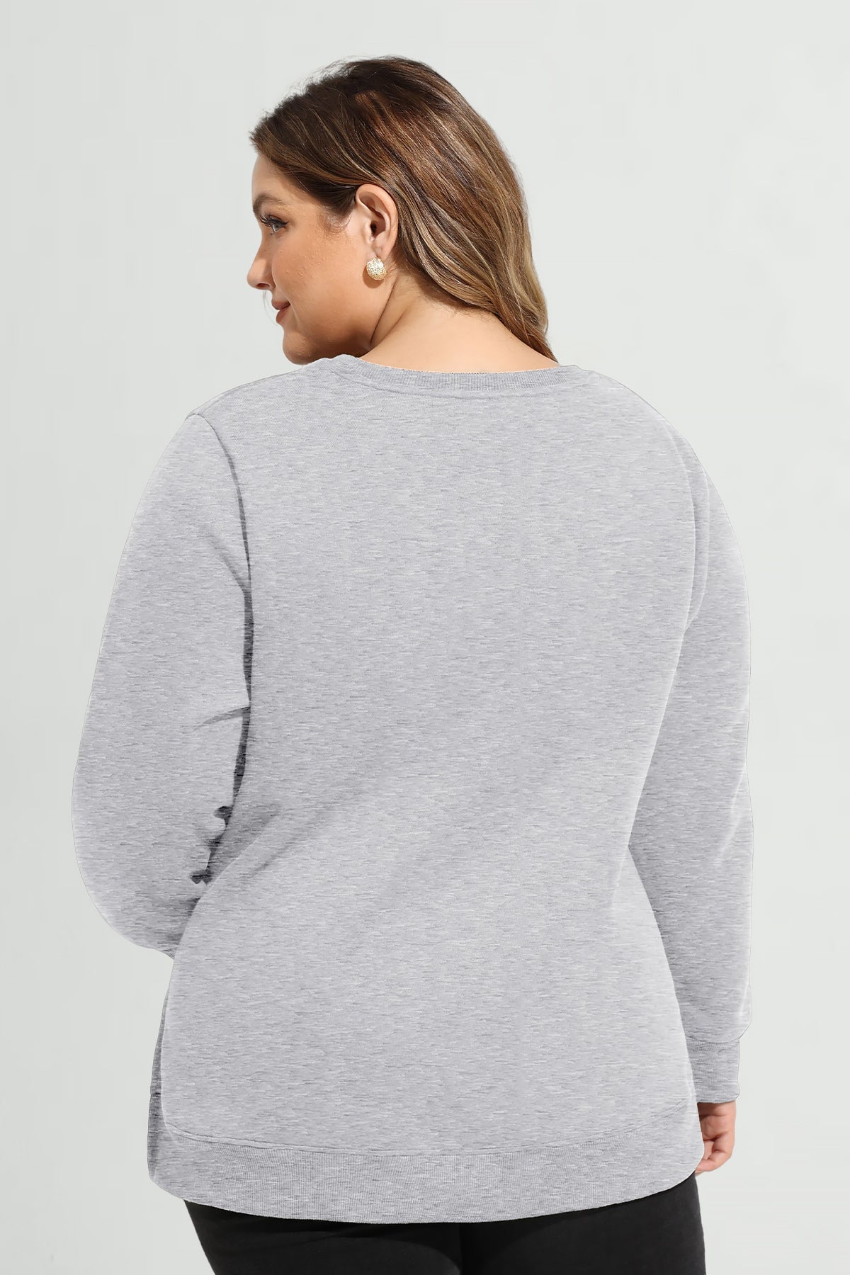 Essentail Split Hem Long Sleeve Sweatshirt