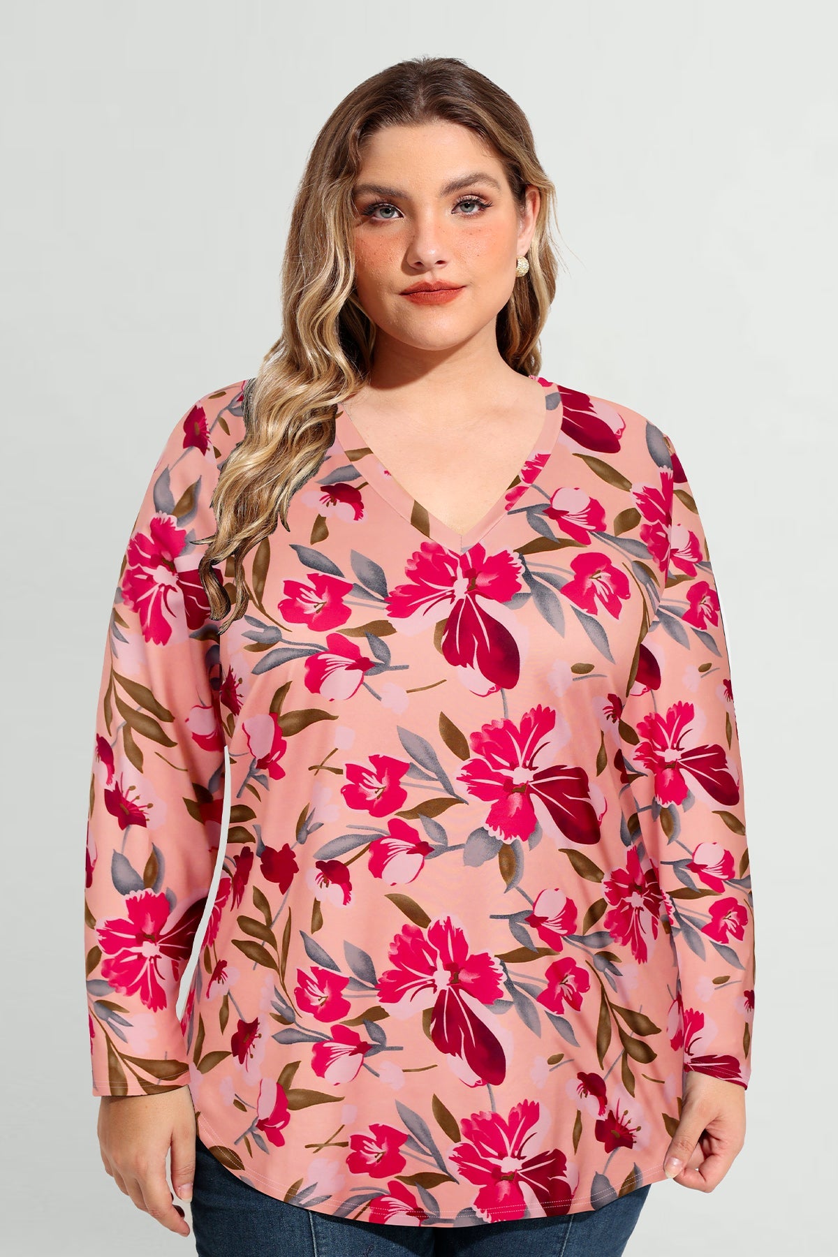 Ritera Floral Print Soft Flowy Long Sleeve T-Shirt