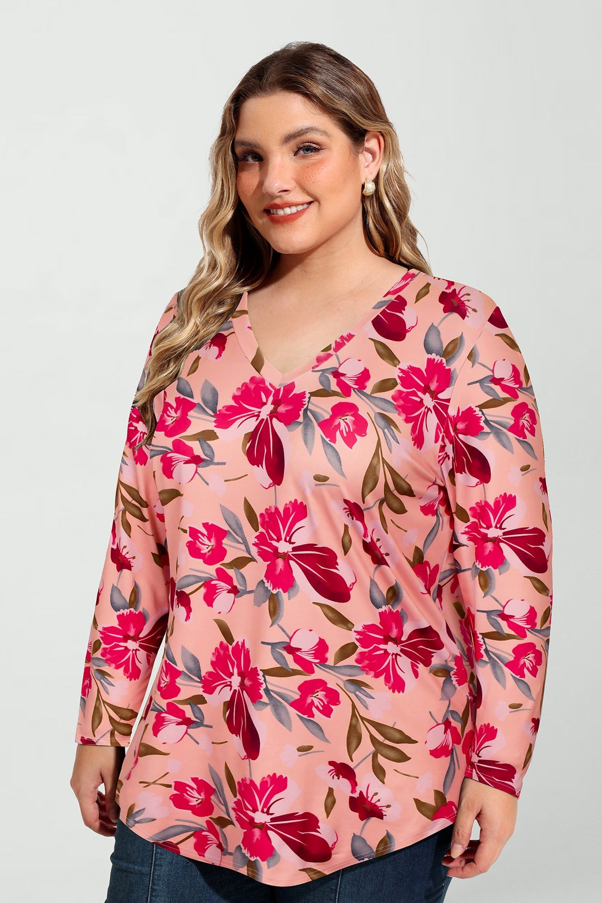 Ritera Floral Print Soft Flowy Long Sleeve T-Shirt