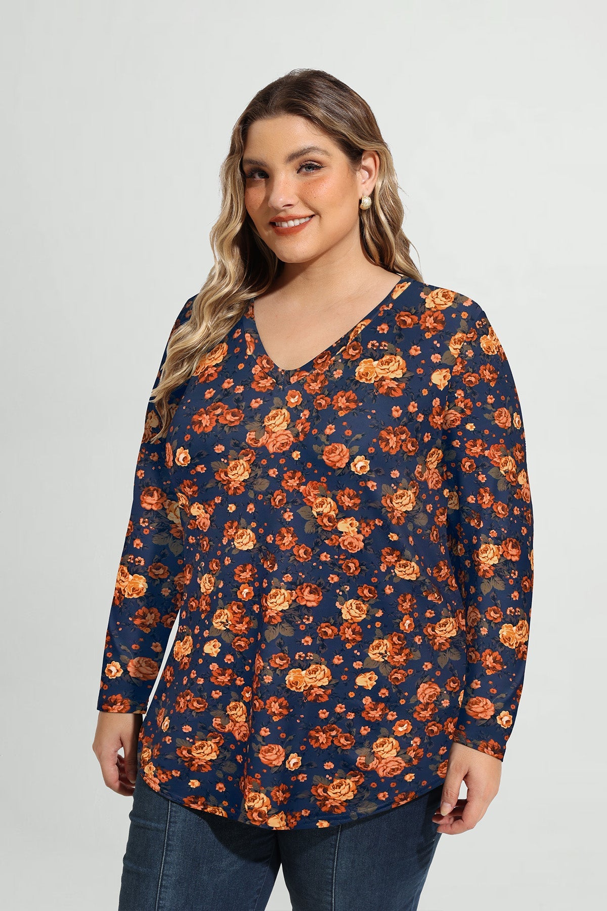 Ritera Floral Print Soft Flowy Long Sleeve T-Shirt