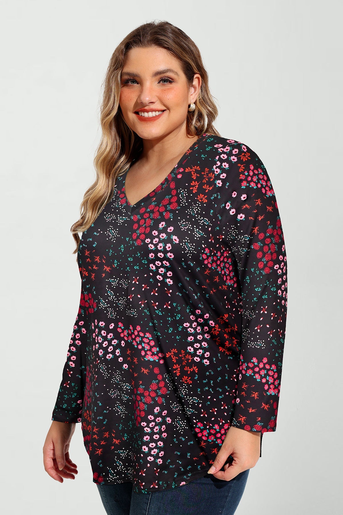Ritera Floral Print Soft Flowy Long Sleeve T-Shirt