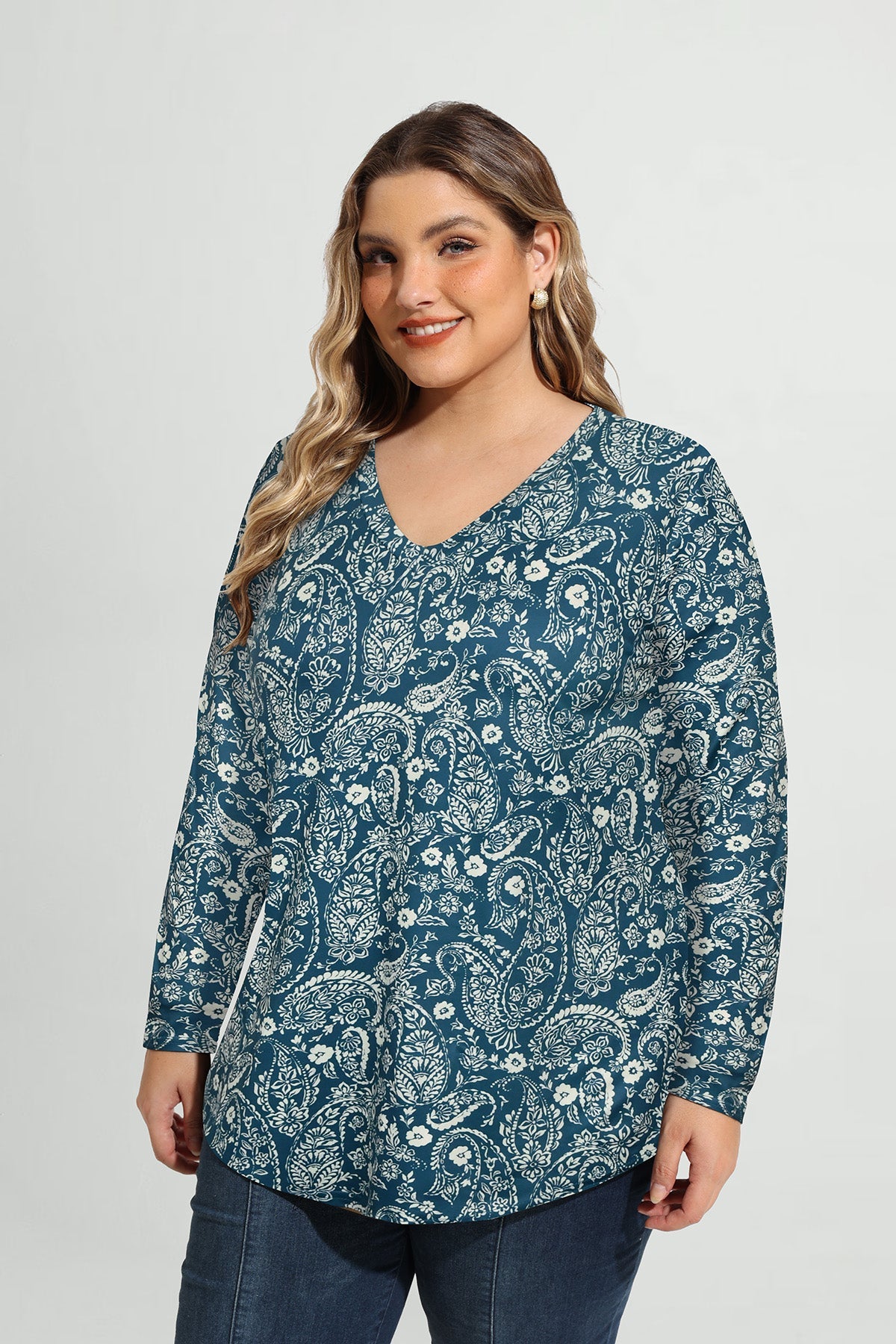 Ritera Floral Print Soft Flowy Long Sleeve T-Shirt