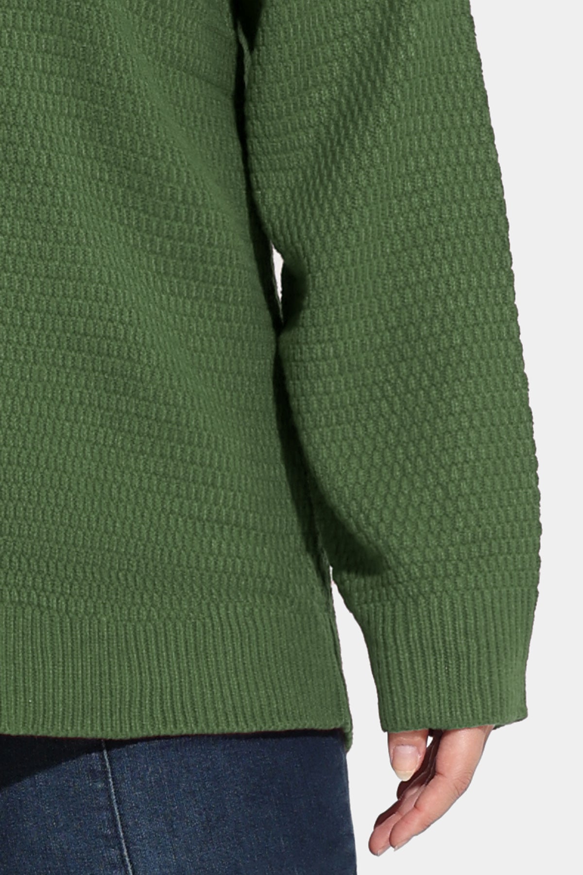 Button Up Neckline Texture Woolen Sweater