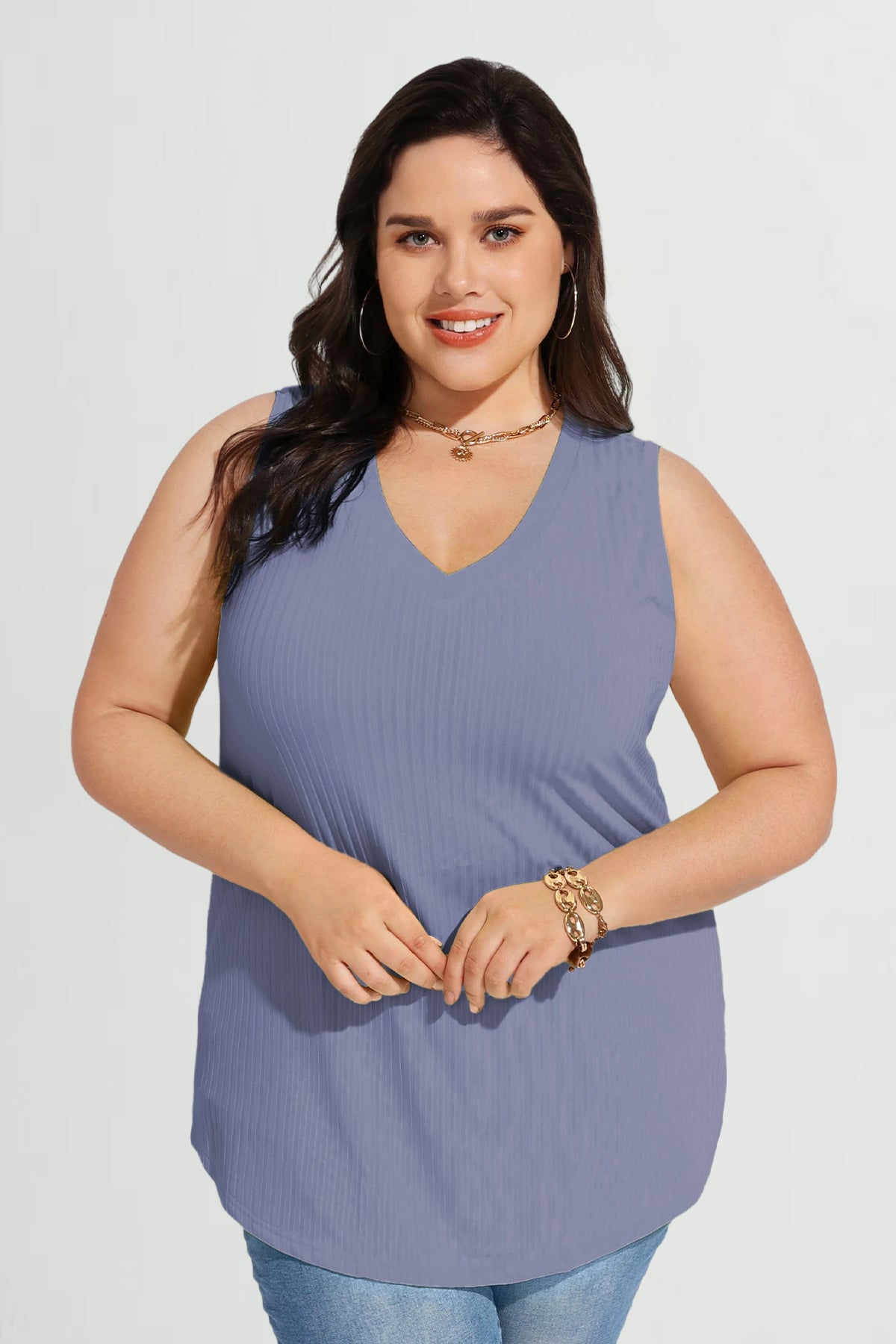 Ritera Solid Essential Basic Fashionable Texture Tank Top