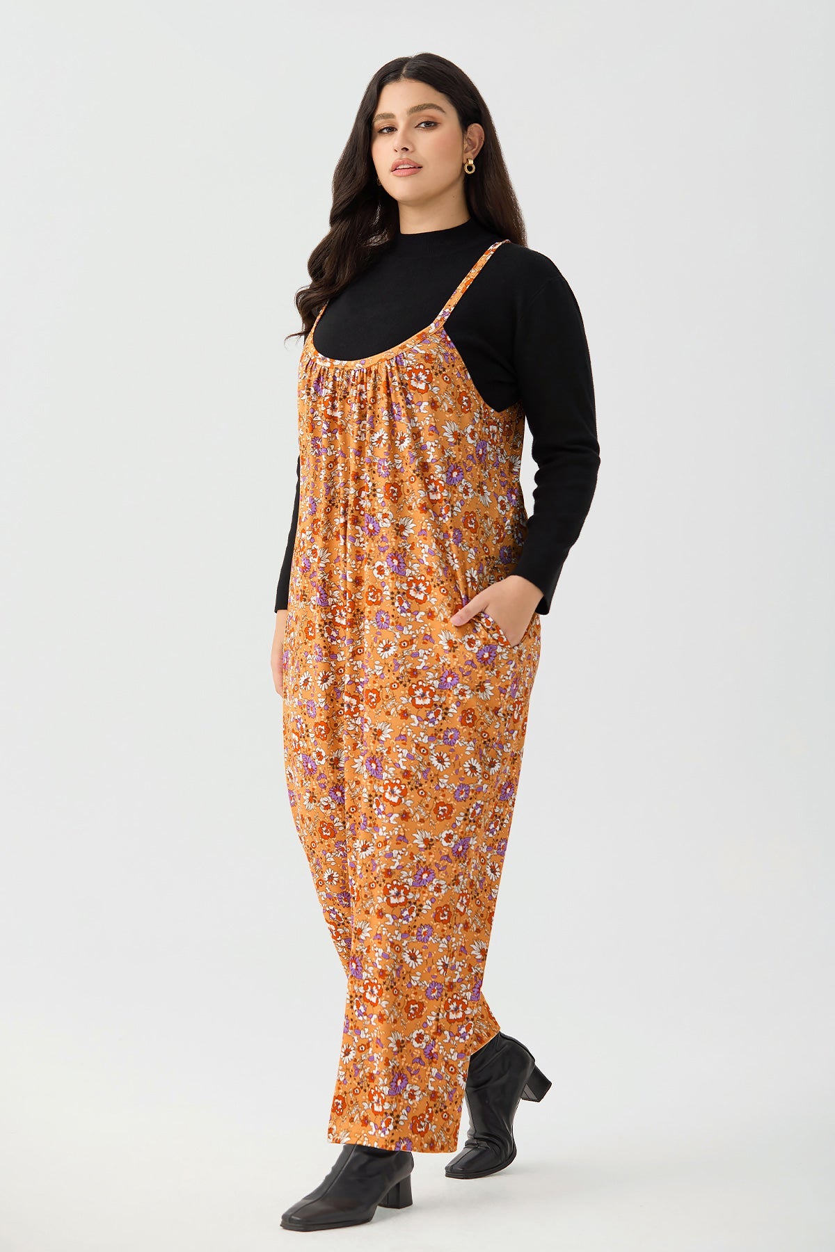 Ritera Pockets Floral Print Boho-Chic Wide-Leg Jumpsuit