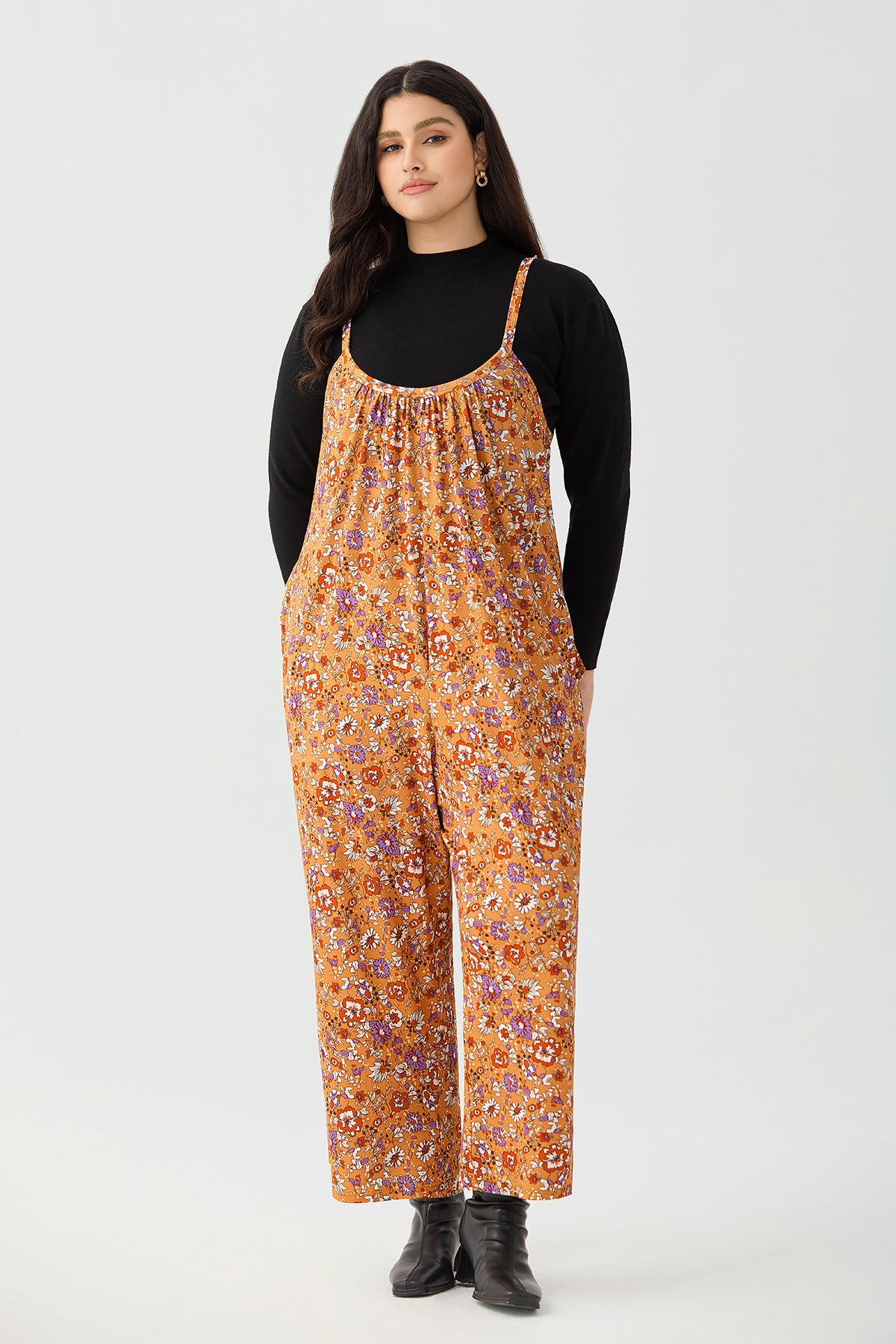 Ritera Pockets Floral Print Boho-Chic Wide-Leg Jumpsuit