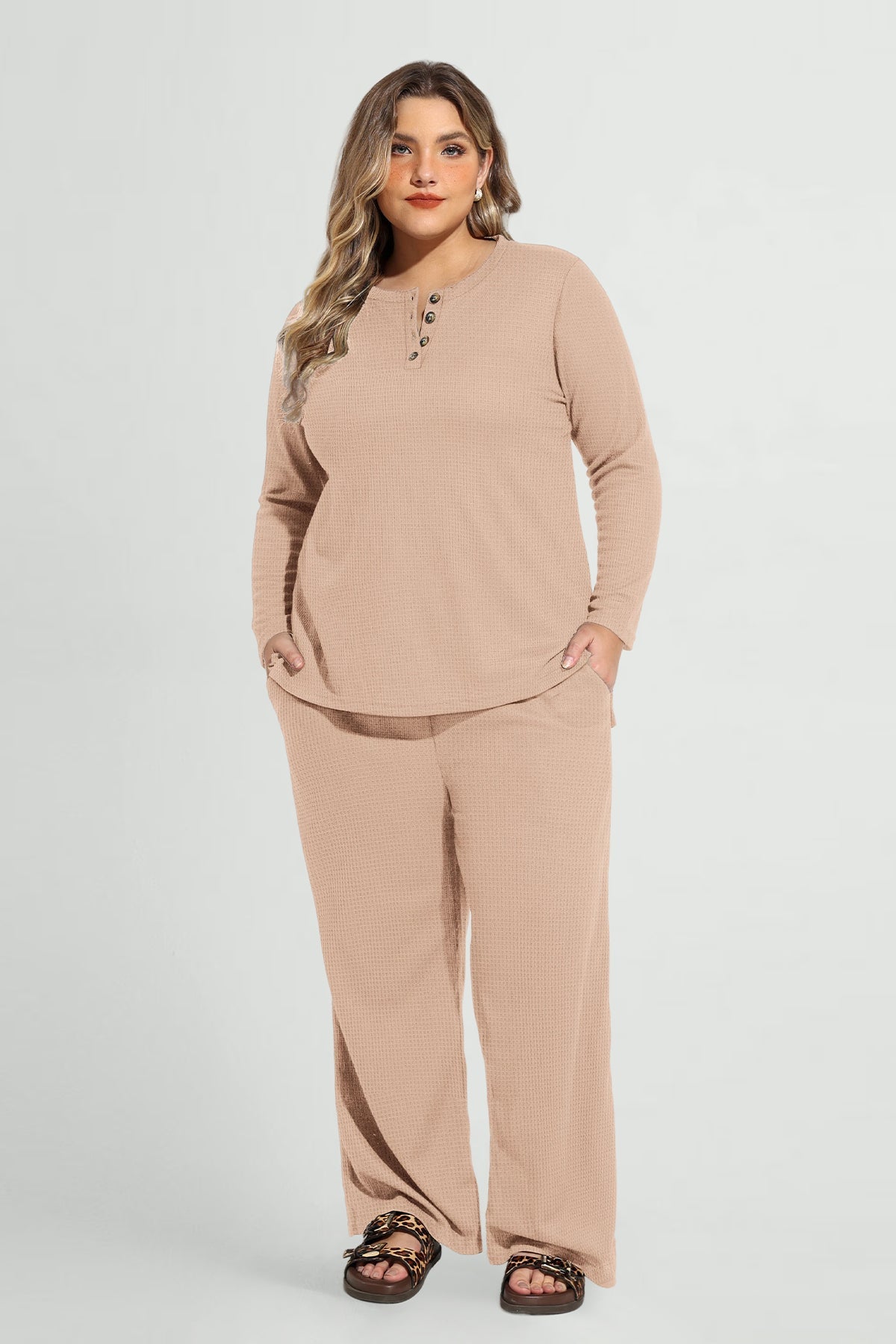 Solid Essential Casual Basic Loungewear Set