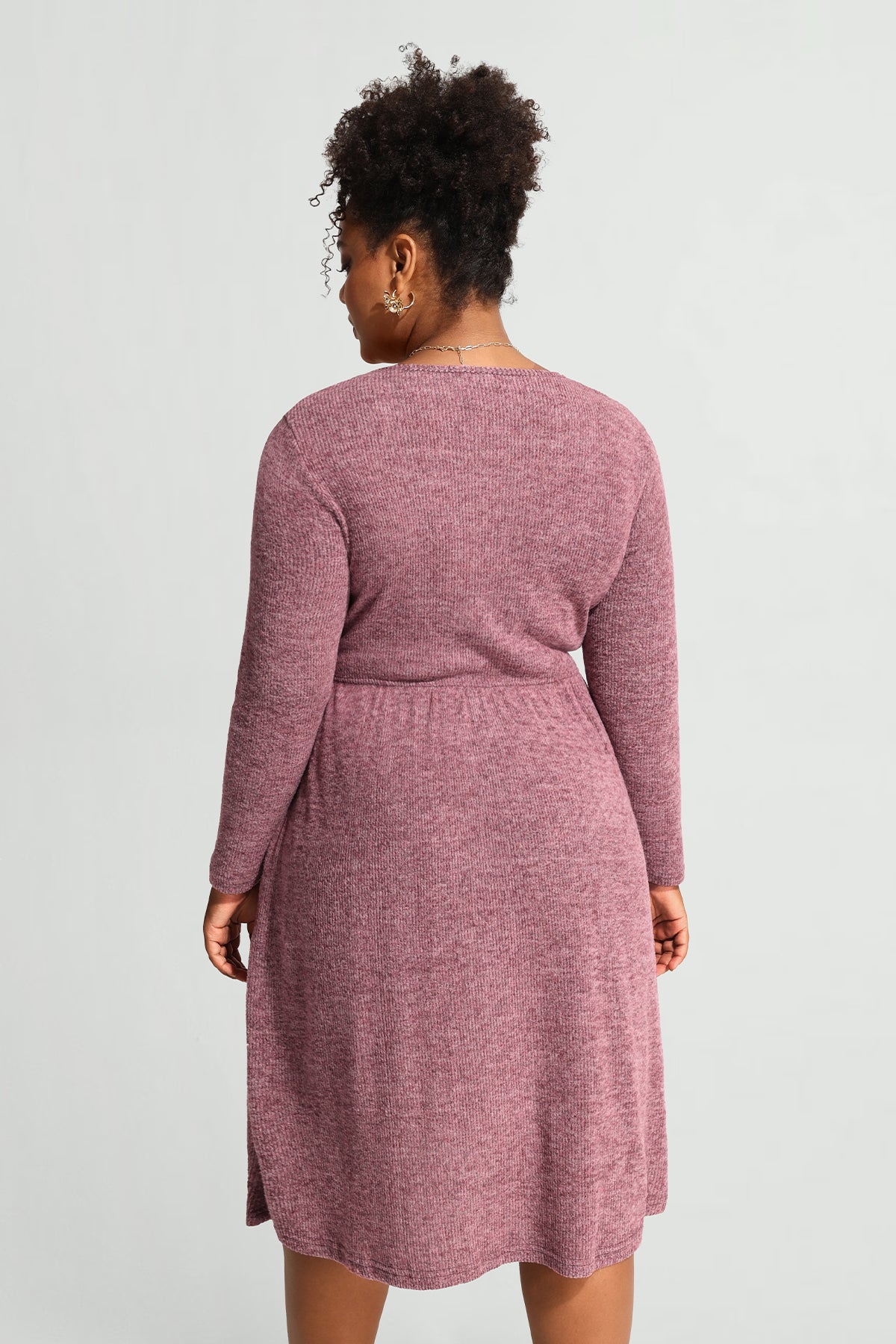 Ritera Pocket Sparkle Glitter Button Detail Midi Dress