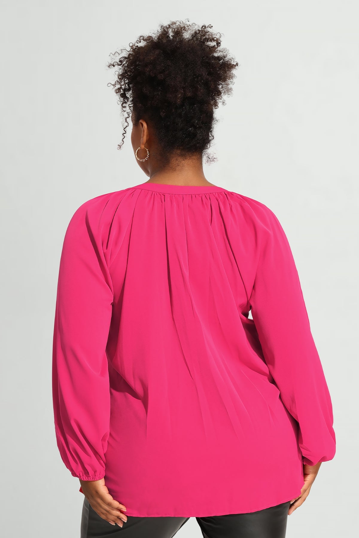 Supersoft Tunic Pleated Lanturn Long Sleeve T-Shirt