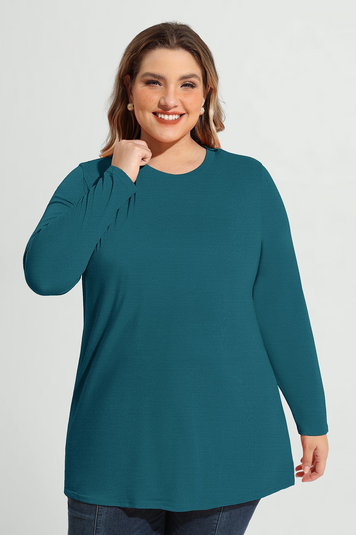 Solid Skinny Basic Long Sleeve Shirt