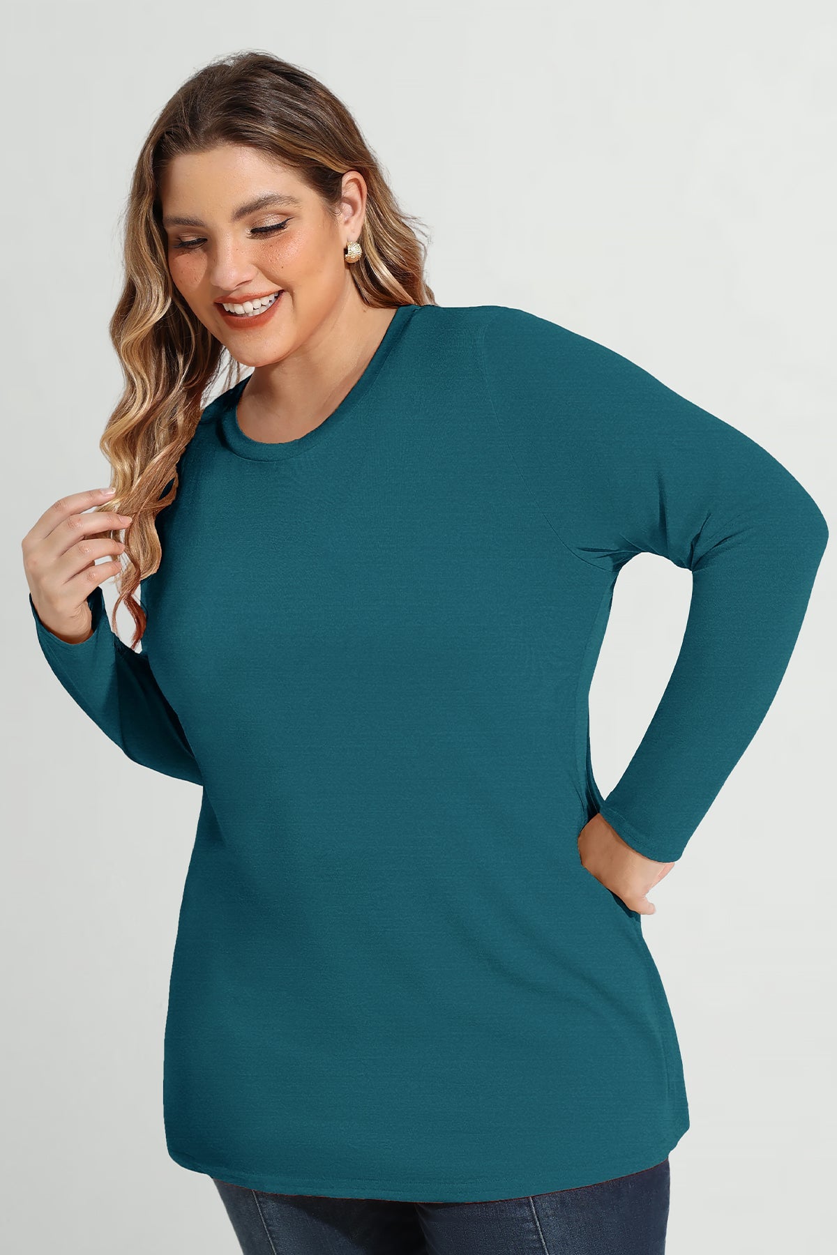Solid Skinny Basic Long Sleeve Shirt
