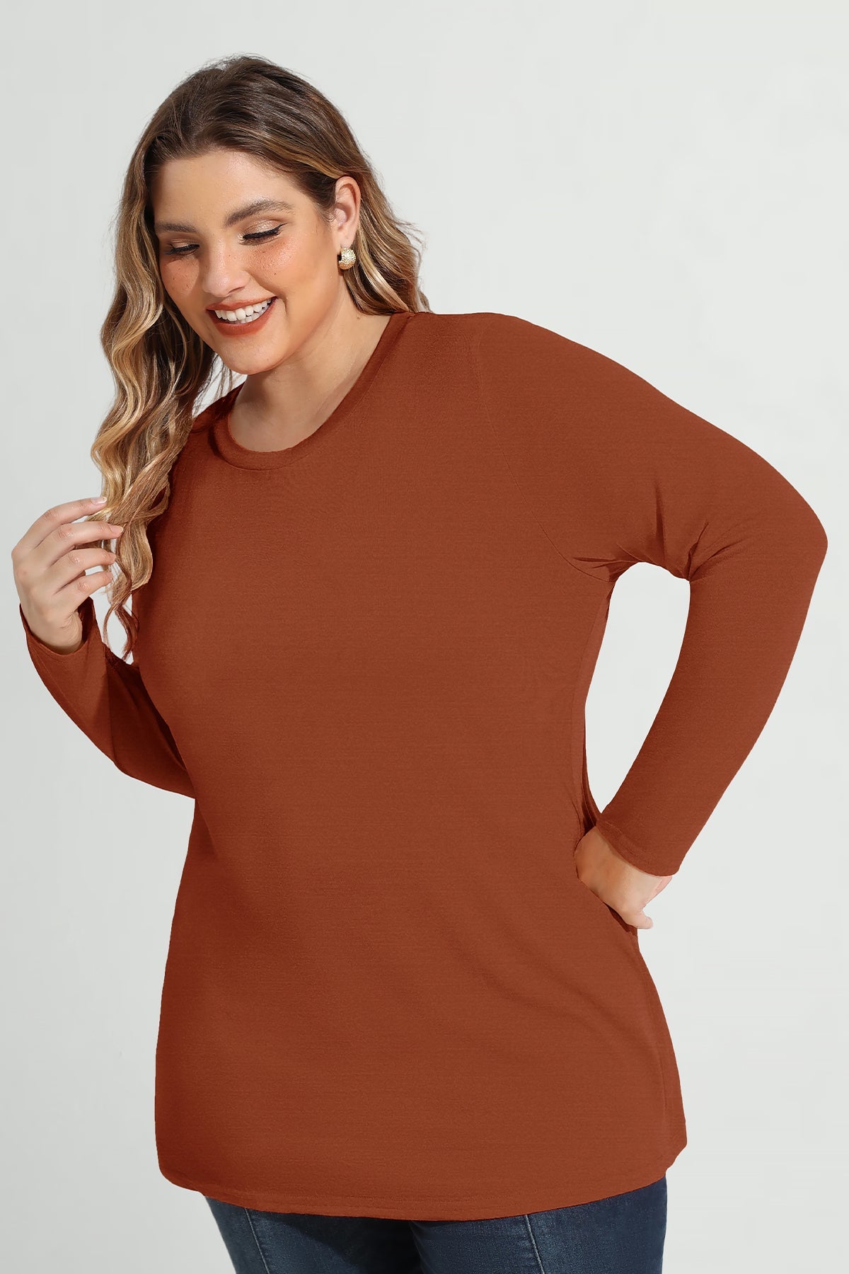 Solid Skinny Basic Long Sleeve Shirt